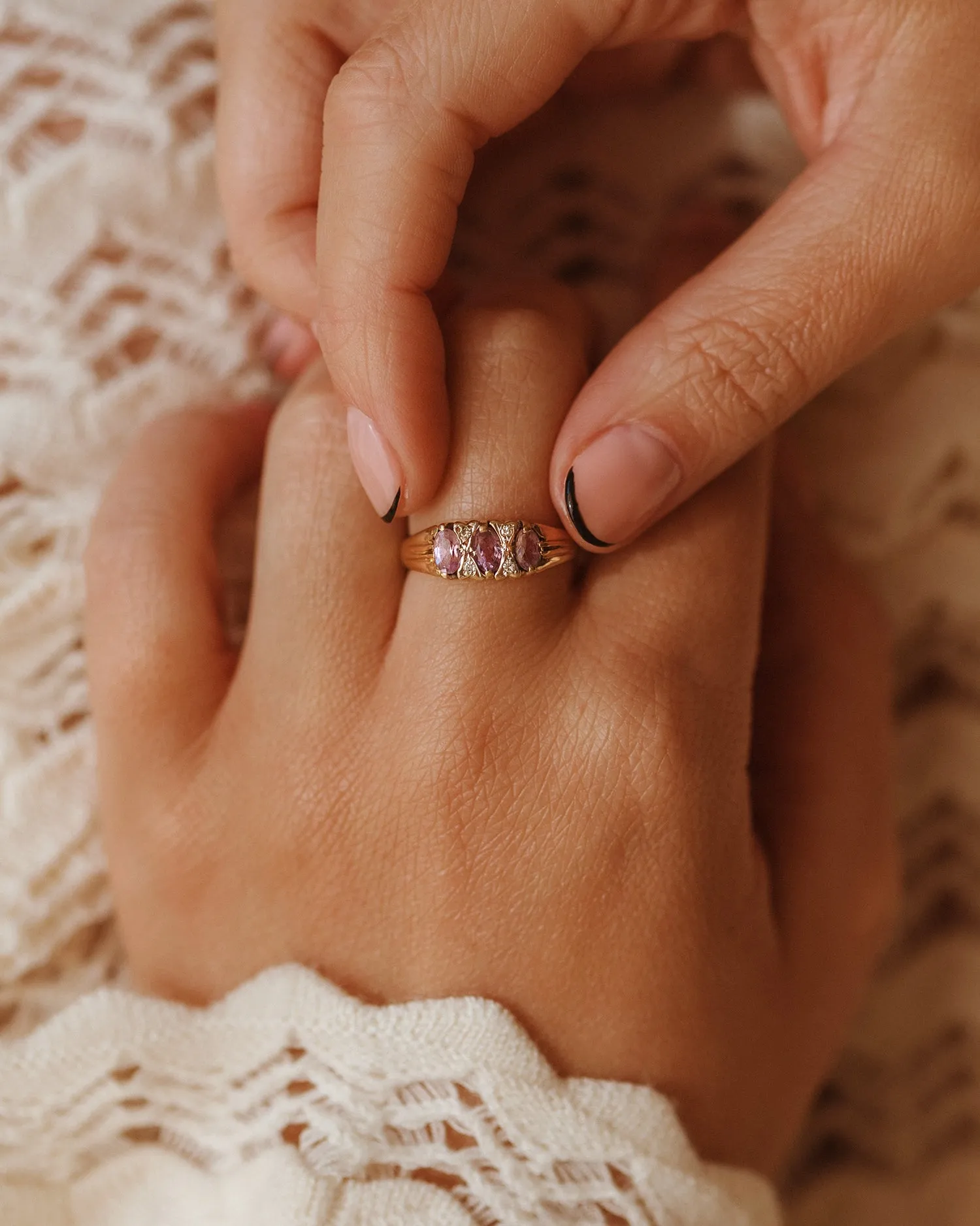 Bridget 9ct Gold Amethyst & Diamond Ring sold by Rock n Rose product image thumbnail 5