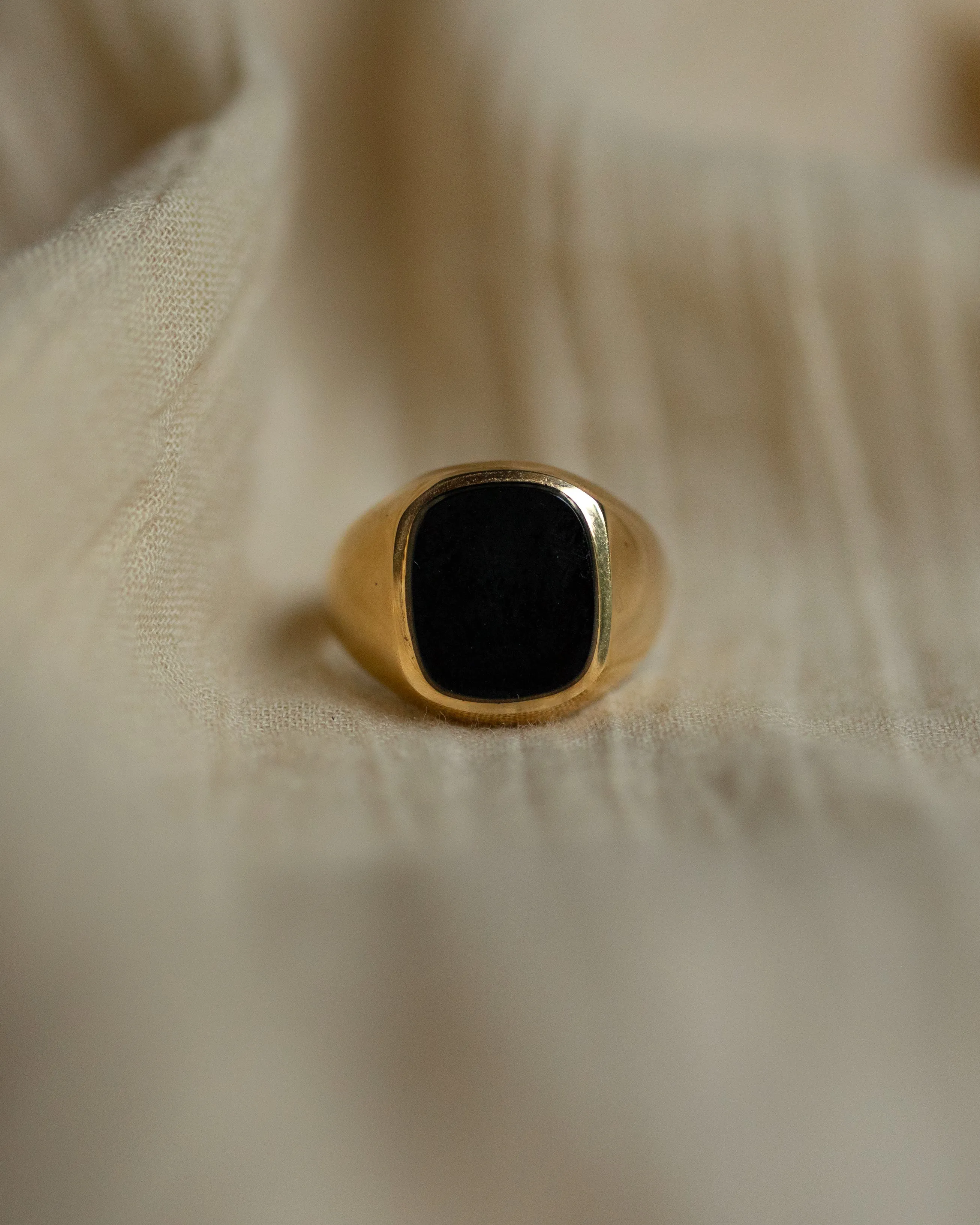 Irma 1973 Vintage 9ct Gold Black Onyx Signet Ring sold by Rock n Rose product image thumbnail 4