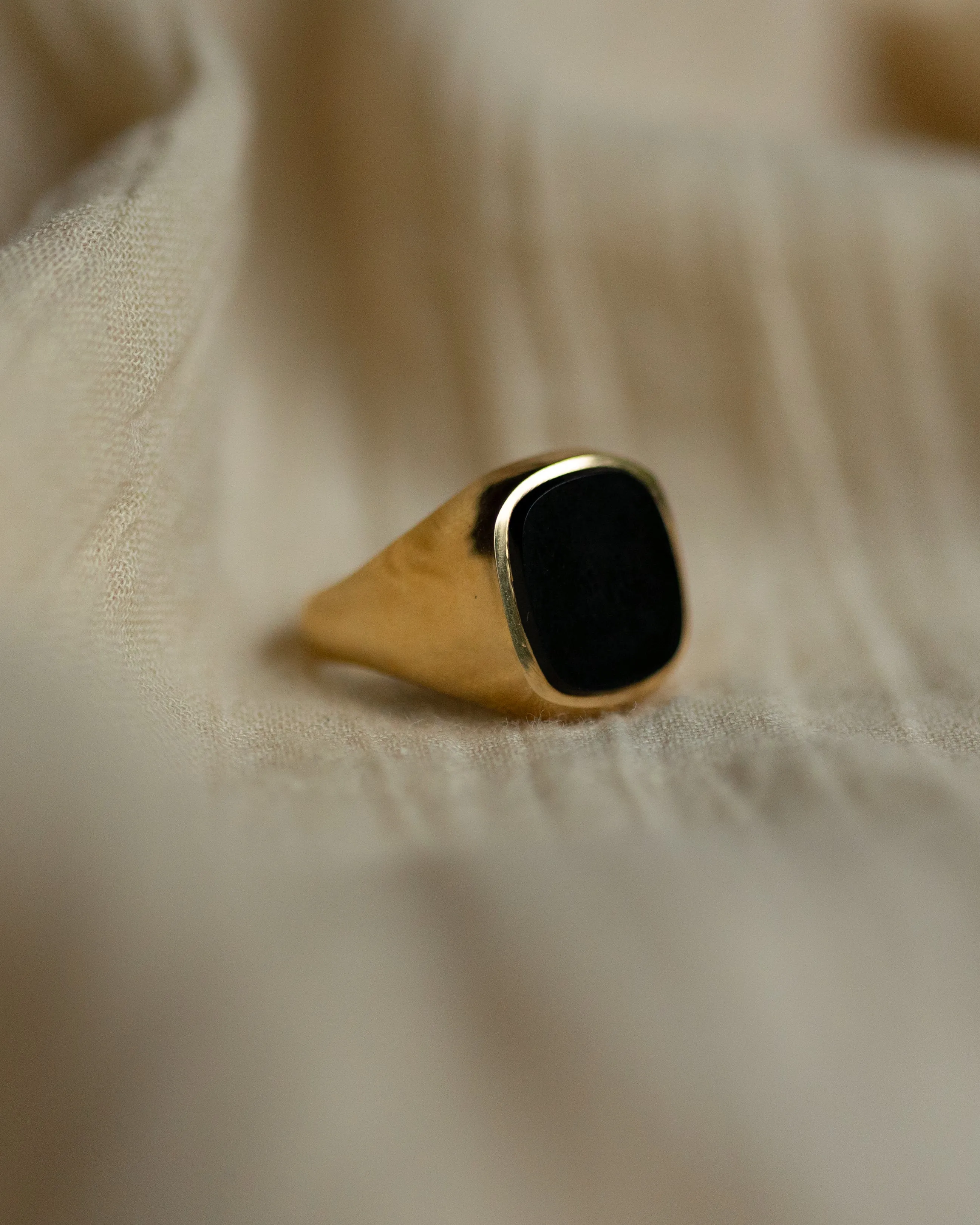 Irma 1973 Vintage 9ct Gold Black Onyx Signet Ring sold by Rock n Rose product image thumbnail 5