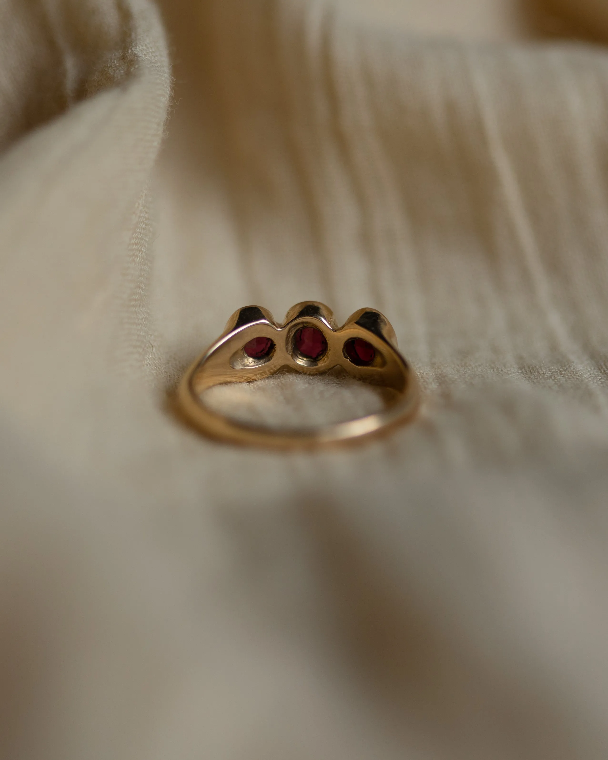 Betina Antique 9ct Gold Garnet Trilogy Ring sold by Rock n Rose product image thumbnail 5