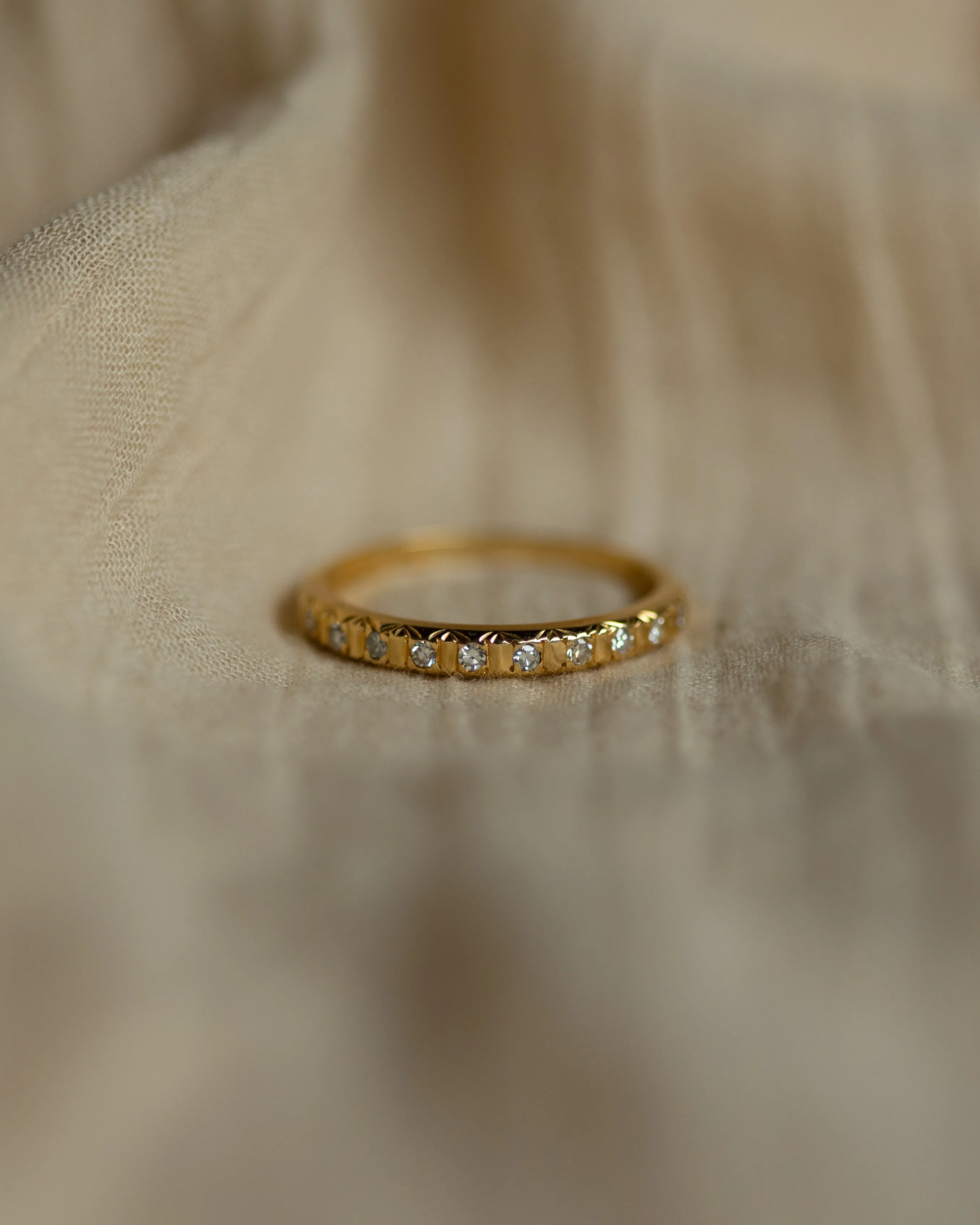 Francesca 1965 Vintage 18ct Gold Diamond Half Eternity Ring sold by Rock n Rose product image thumbnail 3