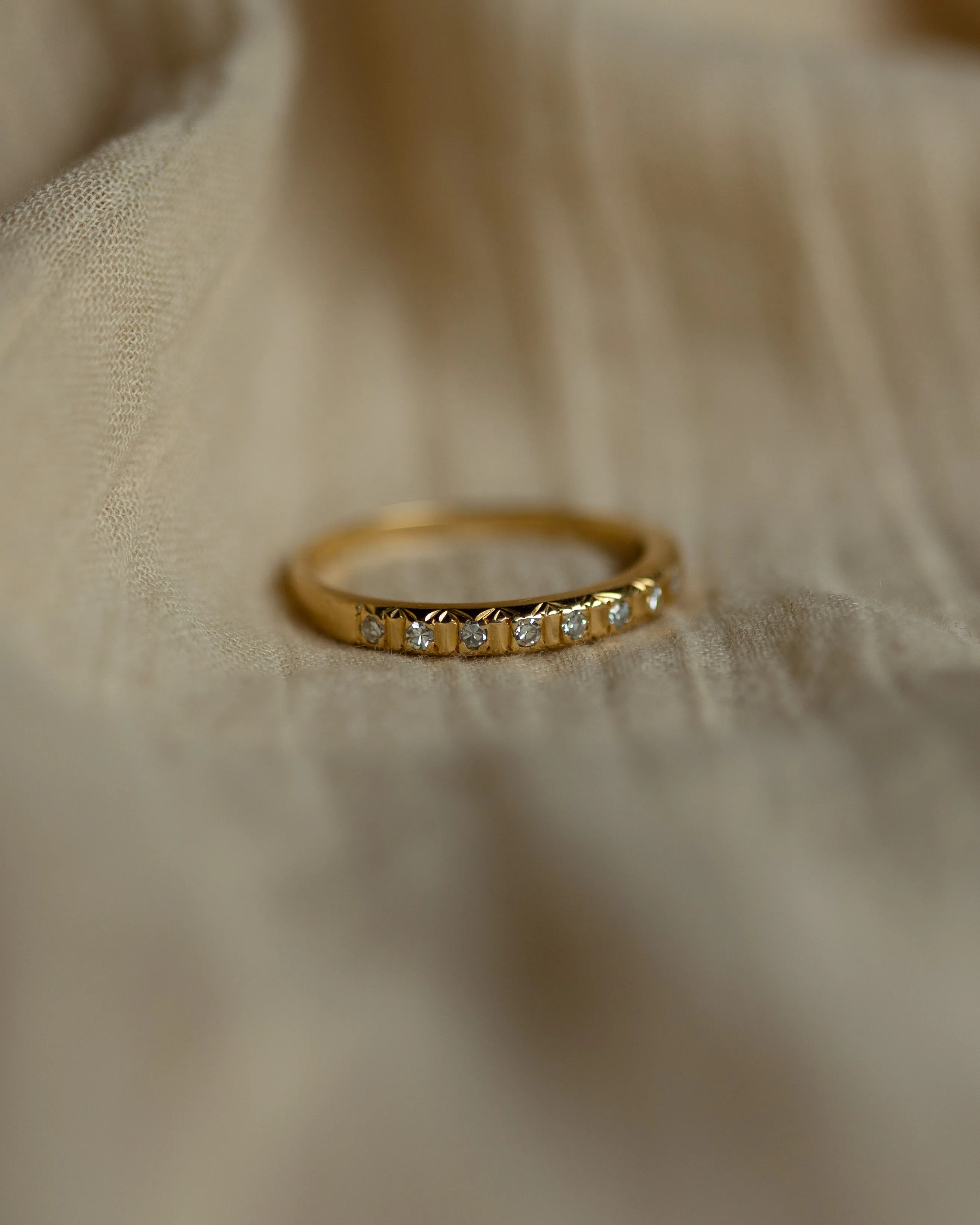 Francesca 1965 Vintage 18ct Gold Diamond Half Eternity Ring sold by Rock n Rose product image thumbnail 4