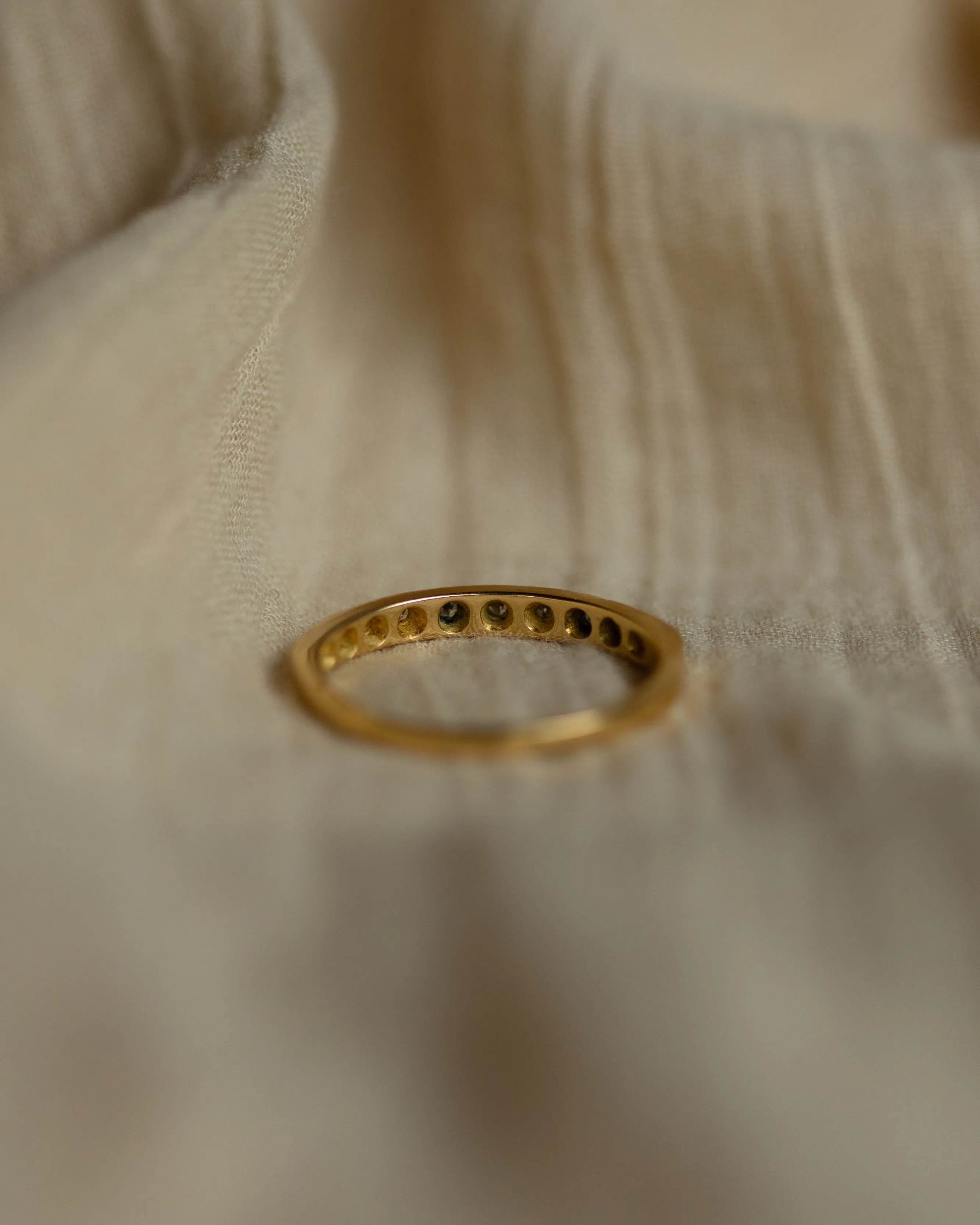 Francesca 1965 Vintage 18ct Gold Diamond Half Eternity Ring sold by Rock n Rose product image thumbnail 5