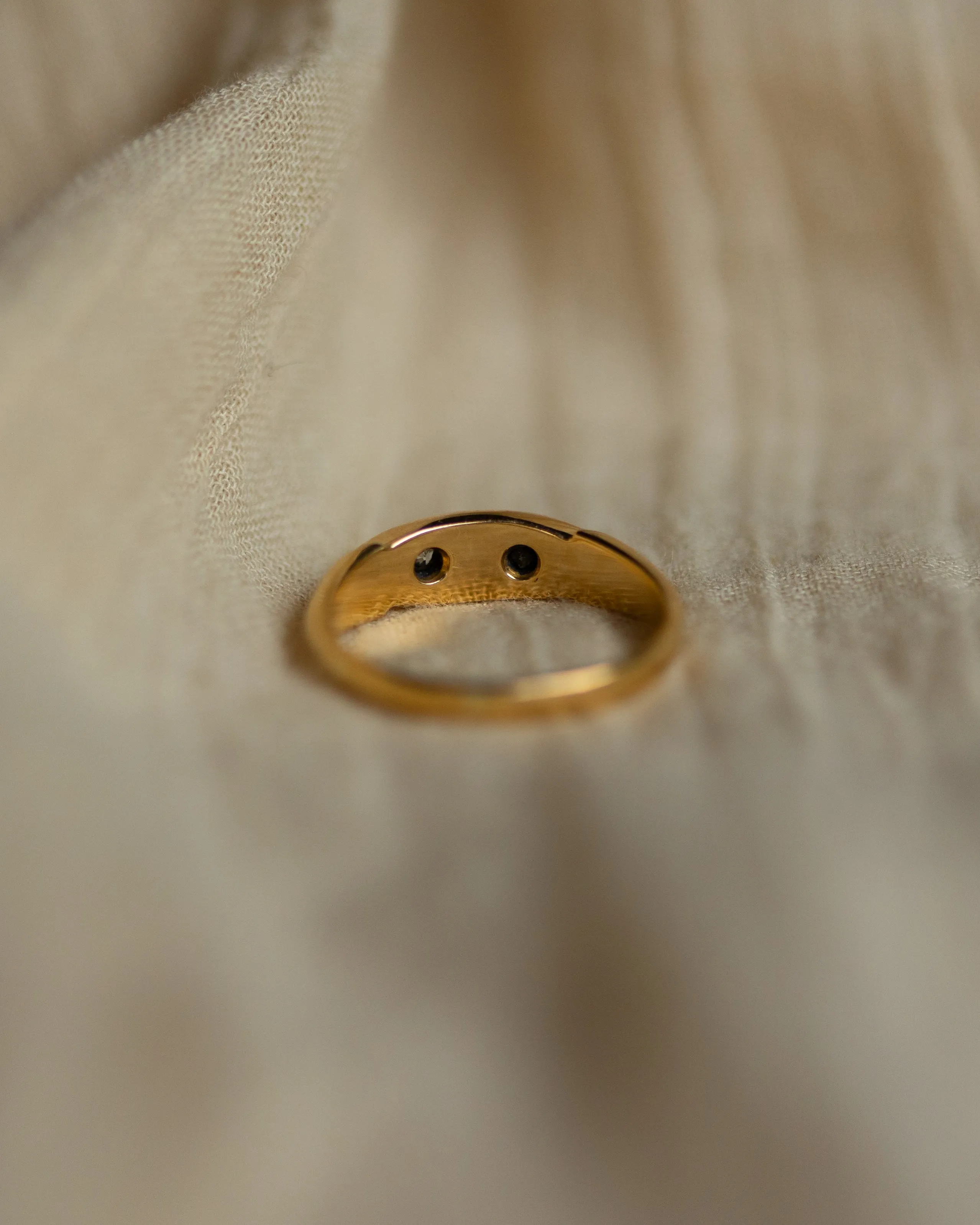 Lillie Antique 18ct Gold Pearl & Diamond Five Stone Ring sold by Rock n Rose product image thumbnail 5