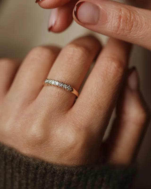 Isolde Vintage 9ct Gold Diamond Half Eternity Ring sold by Rock n Rose