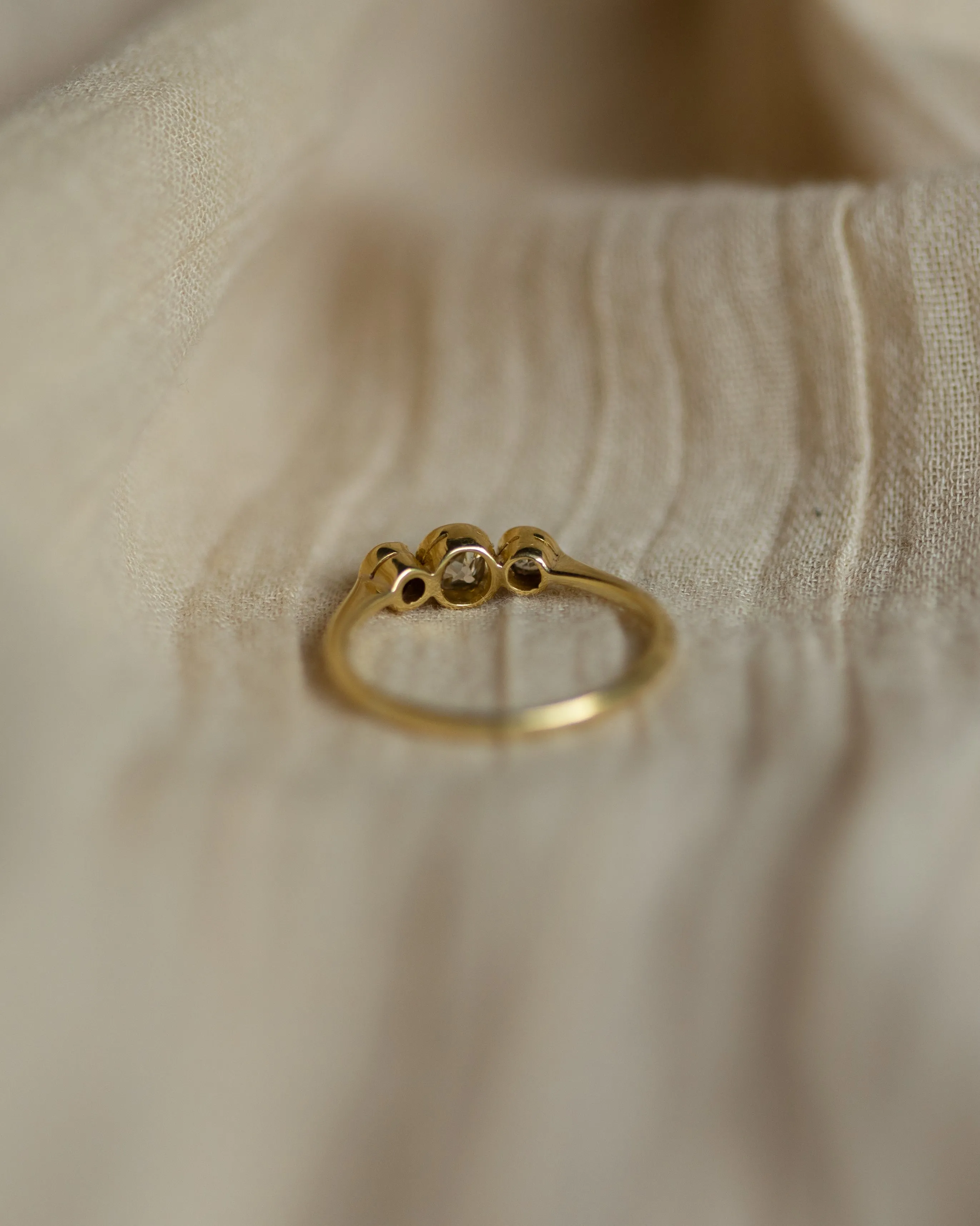Harriet Antique 18ct Gold Diamond Trilogy Ring sold by Rock n Rose product image thumbnail 5
