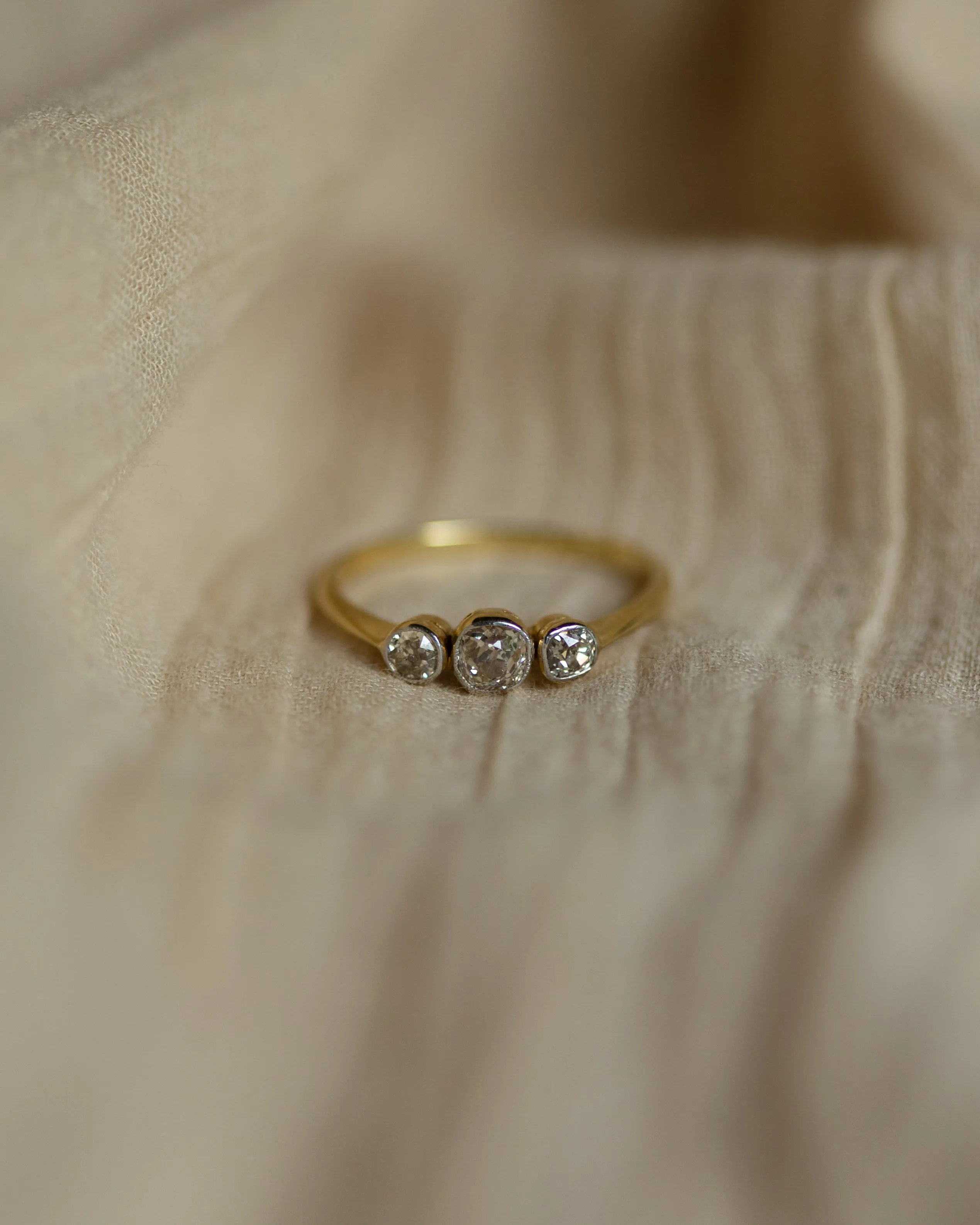Harriet Antique 18ct Gold Diamond Trilogy Ring sold by Rock n Rose product image thumbnail 3