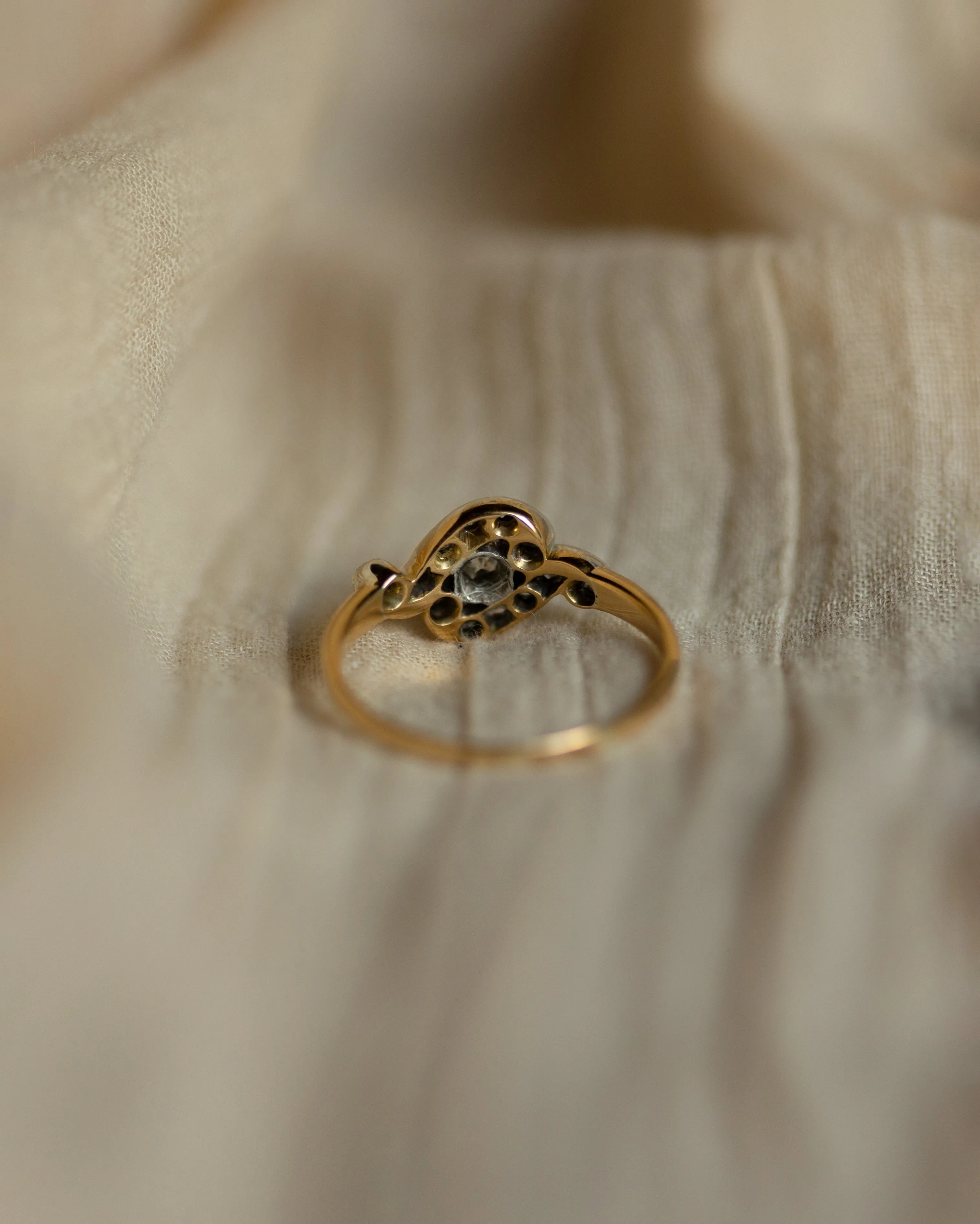 Charlotte Antique Art Deco 18ct Gold Diamond Twist Ring sold by Rock n Rose product image thumbnail 5