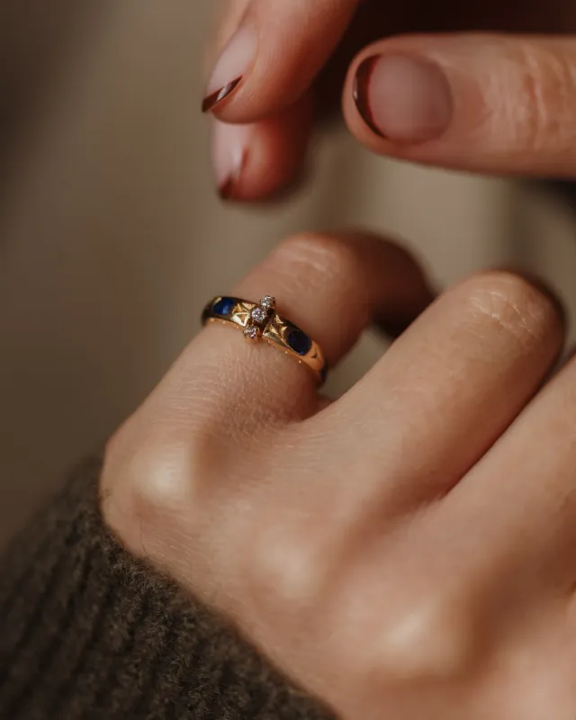 Meline Antique 18ct Gold Sapphire & Diamond Ring sold by Rock n Rose