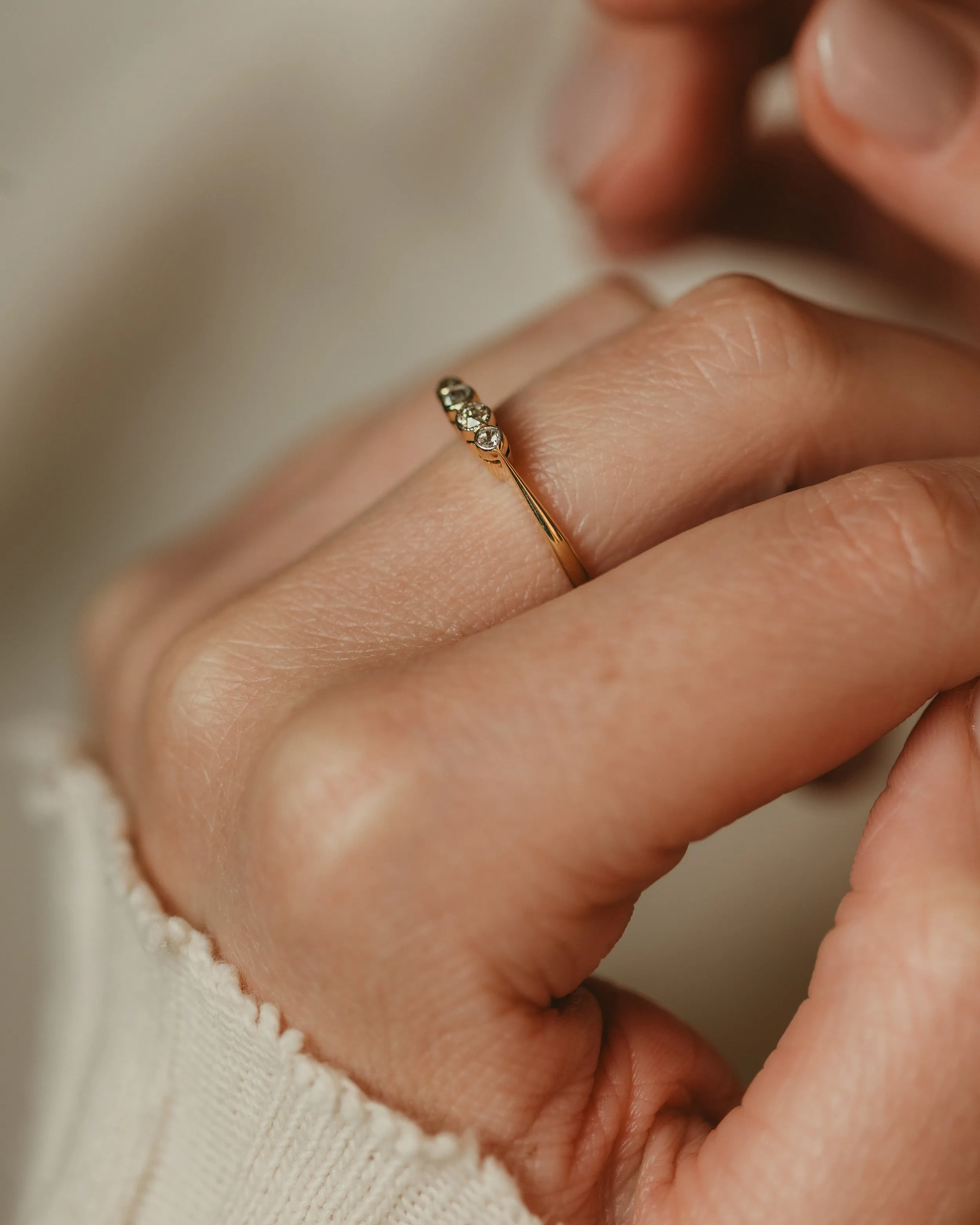 Patricia Antique 18ct Gold Diamond Four Stone Ring sold by Rock n Rose product image thumbnail 3