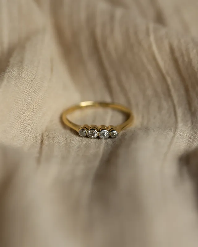 Patricia Antique 18ct Gold Diamond Four Stone Ring sold by Rock n Rose