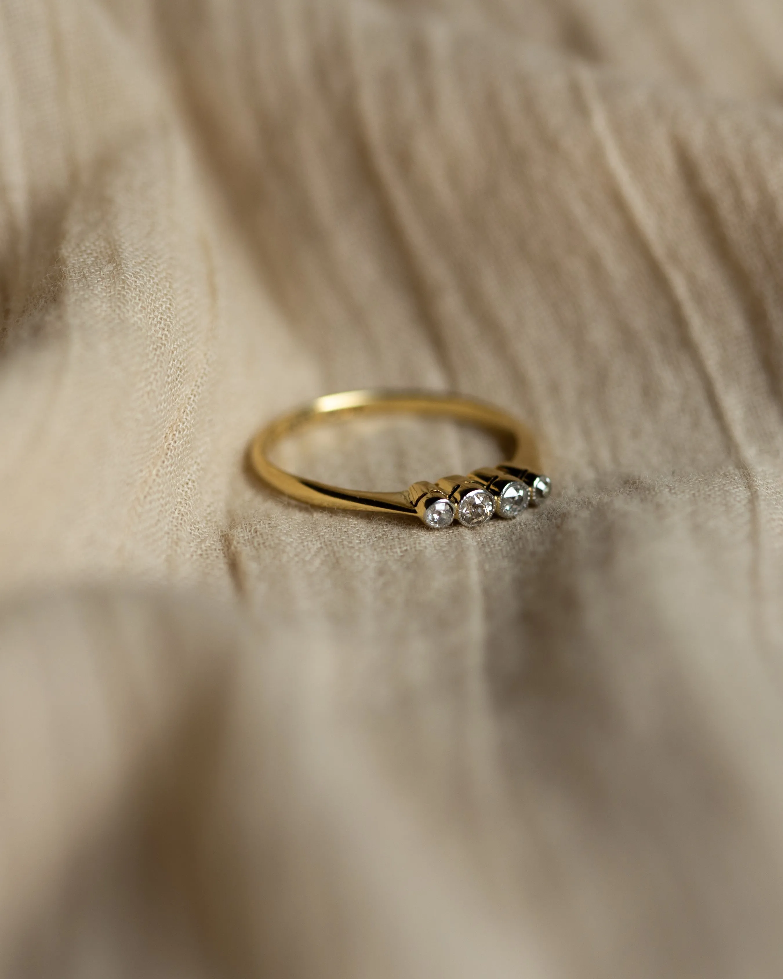 Patricia Antique 18ct Gold Diamond Four Stone Ring sold by Rock n Rose product image thumbnail 4