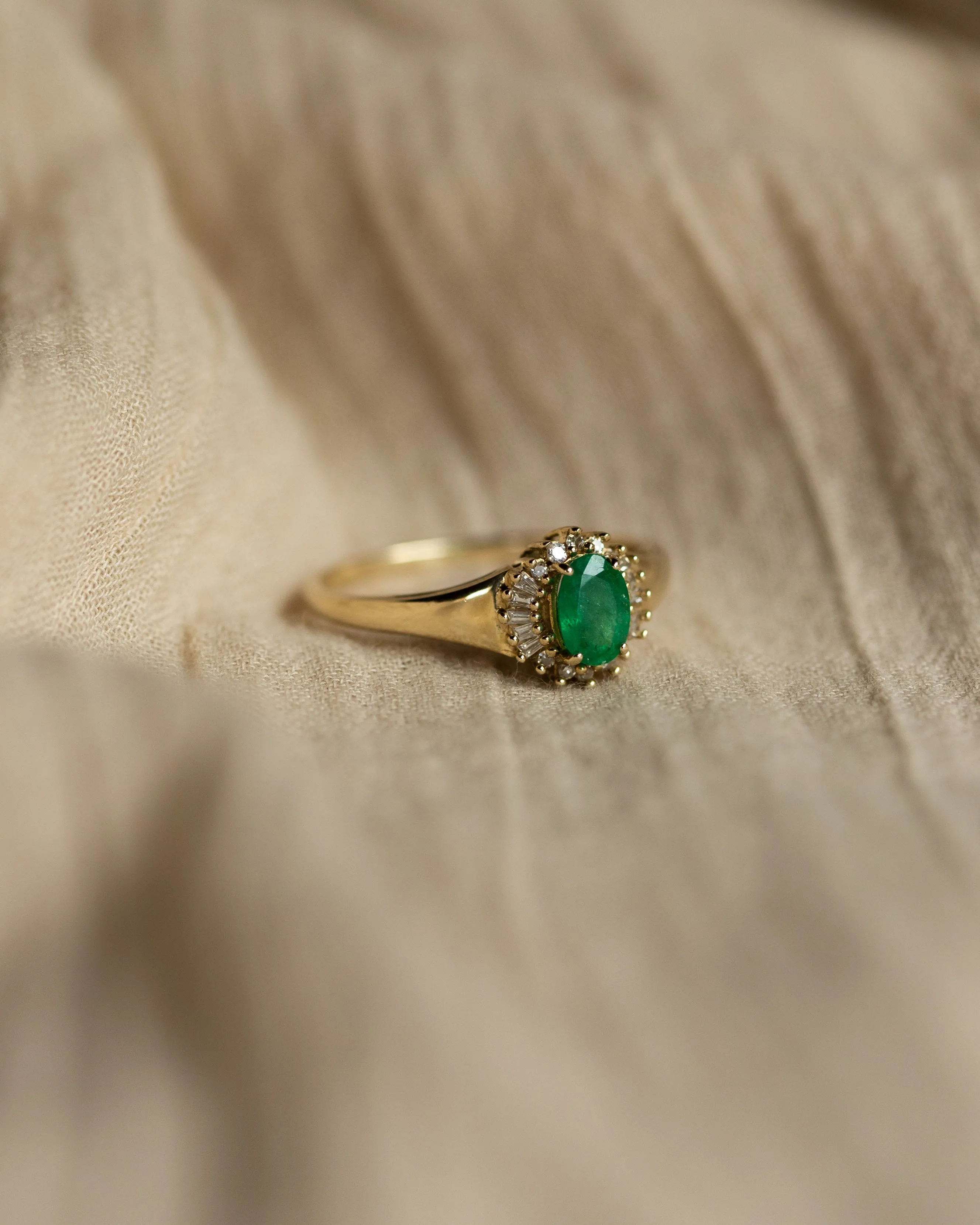 Thandi Vintage 9ct Gold Emerald & Diamond Cluster Ring sold by Rock n Rose product image thumbnail 4
