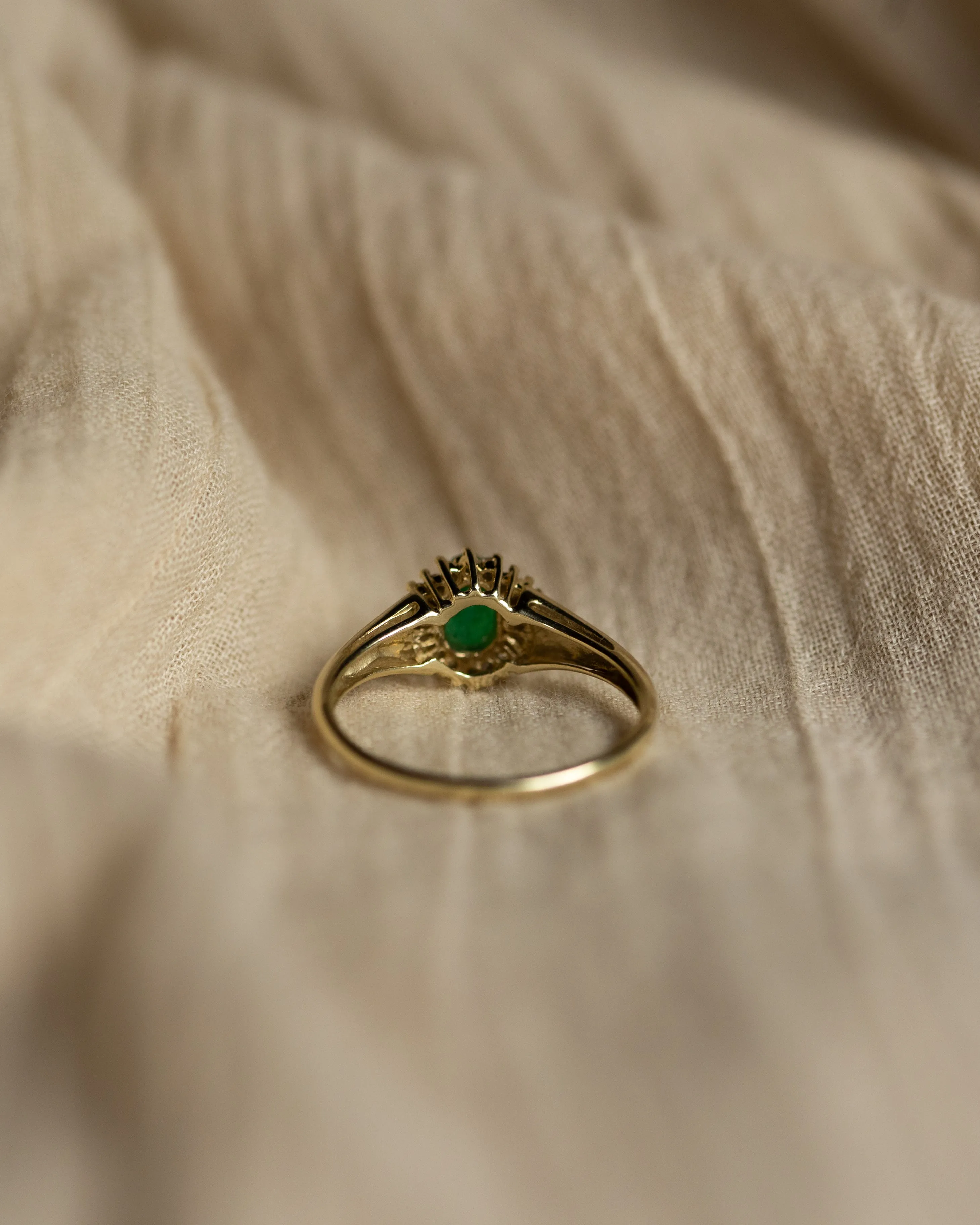 Thandi Vintage 9ct Gold Emerald & Diamond Cluster Ring sold by Rock n Rose product image thumbnail 5