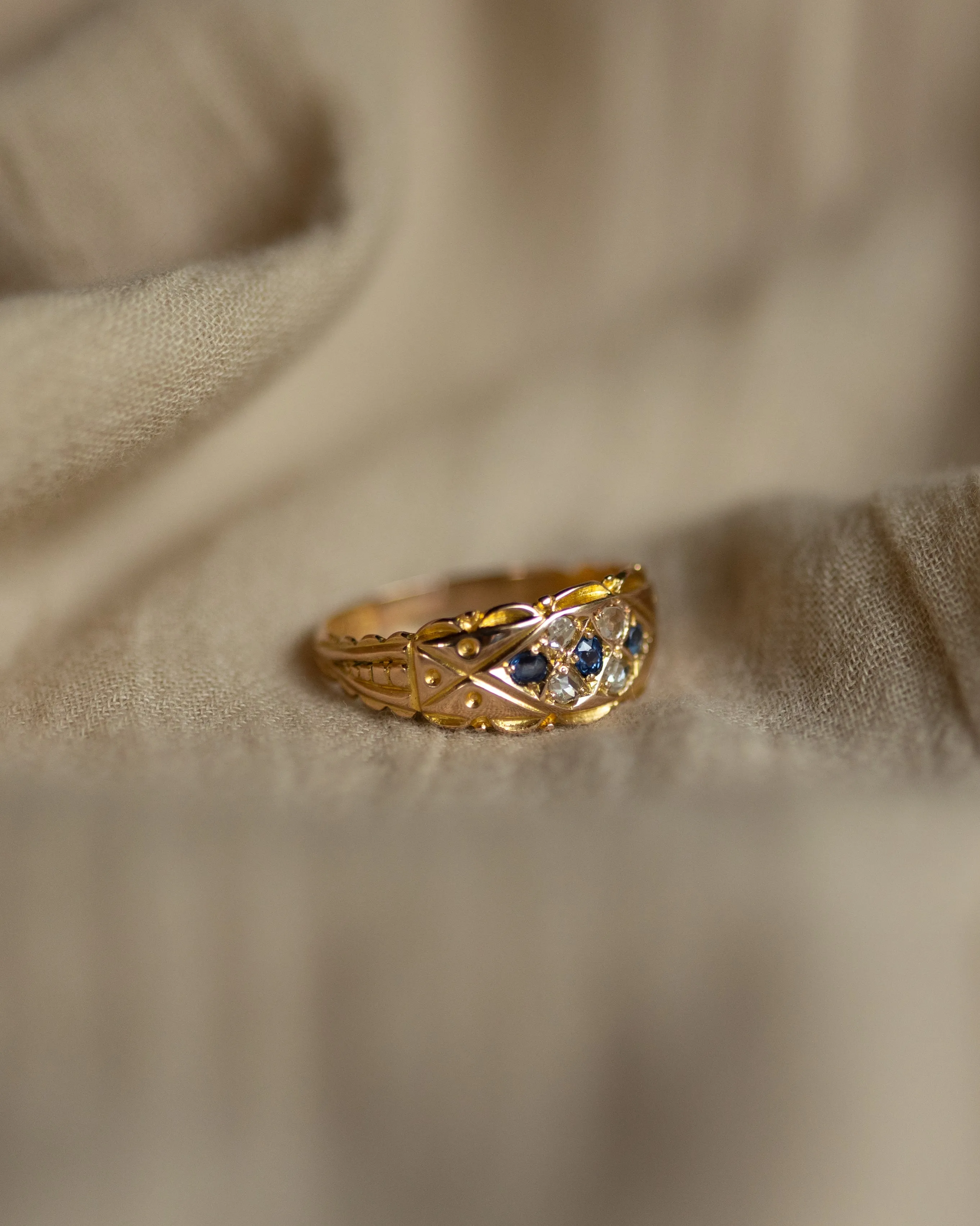 Roberta 1903 Antique 15ct Gold Sapphire & Diamond Ring sold by Rock n Rose product image thumbnail 4