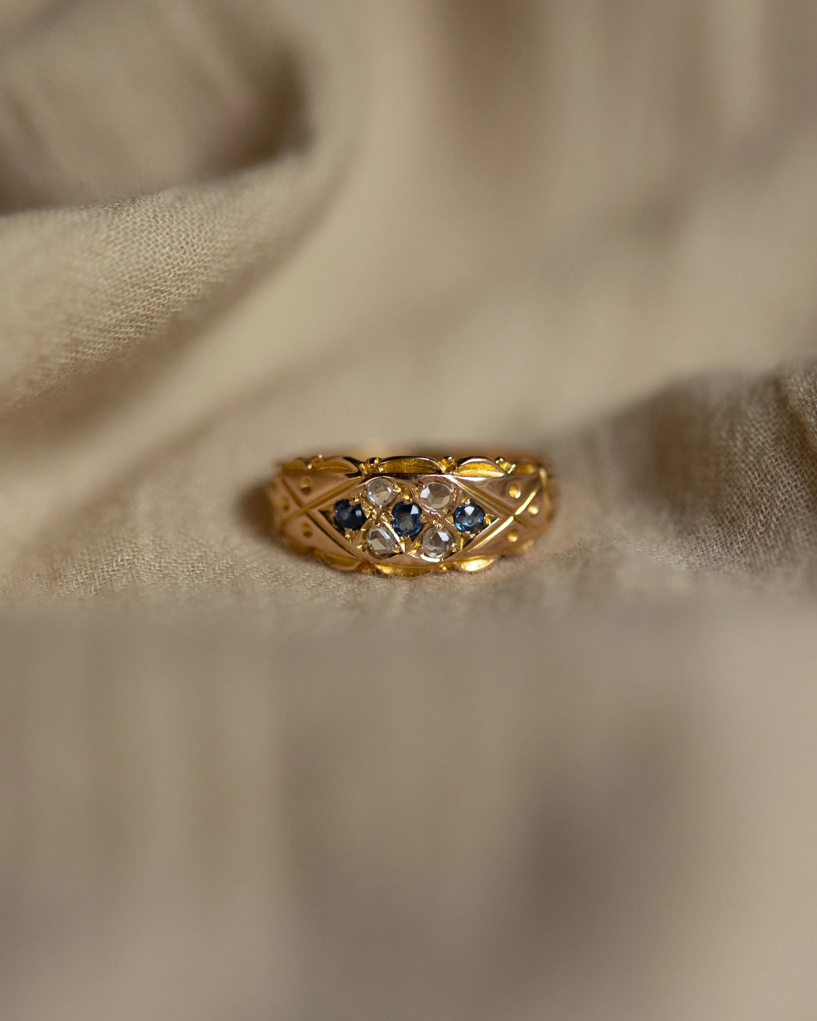 Roberta 1903 Antique 15ct Gold Sapphire & Diamond Ring sold by Rock n Rose product image thumbnail 3