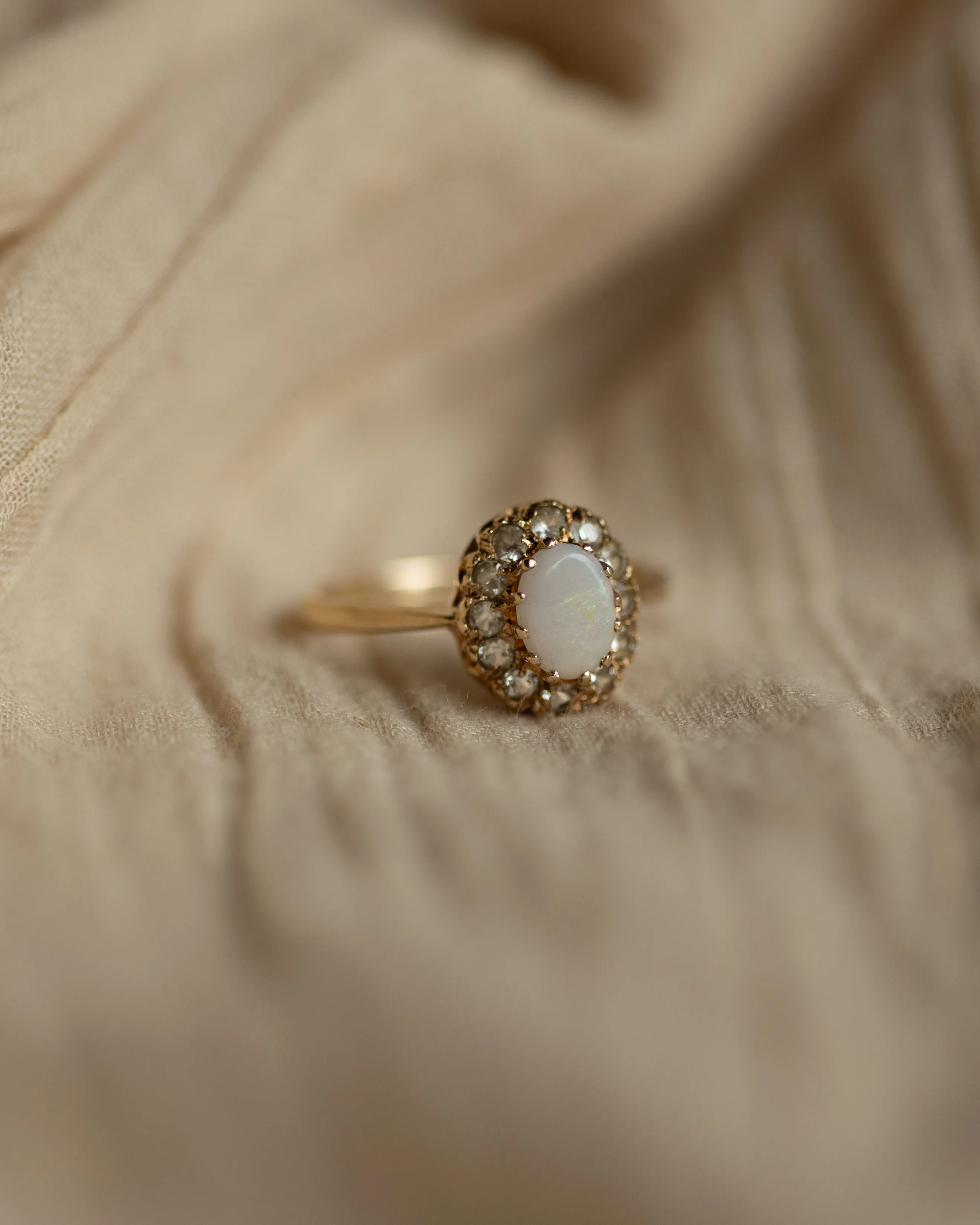 Verity 1973 Vintage 9ct Gold Opal & CZ Cluster Ring sold by Rock n Rose product image thumbnail 4