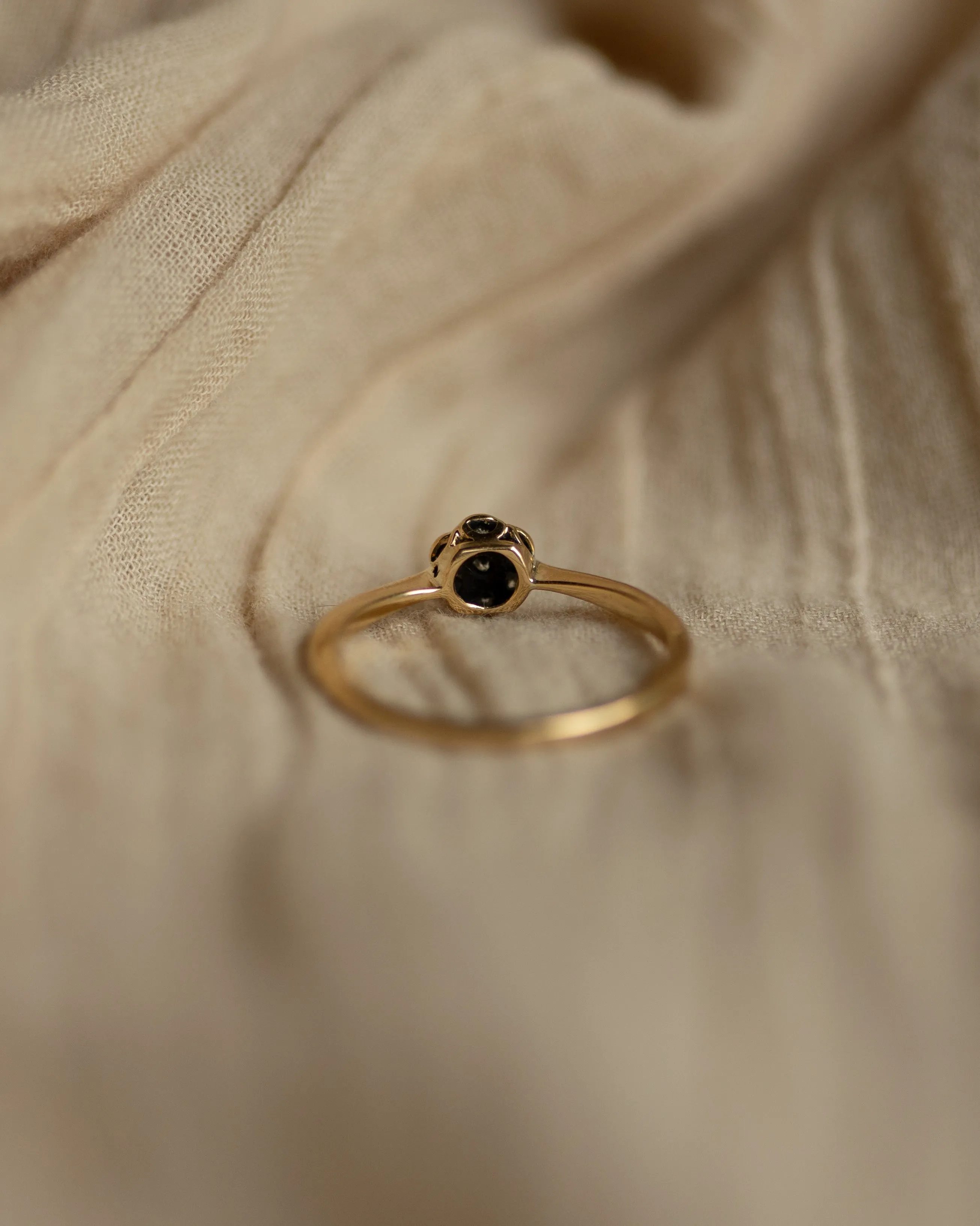 Clementine Antique 18ct Gold Diamond Daisy Cluster Ring sold by Rock n Rose product image thumbnail 5
