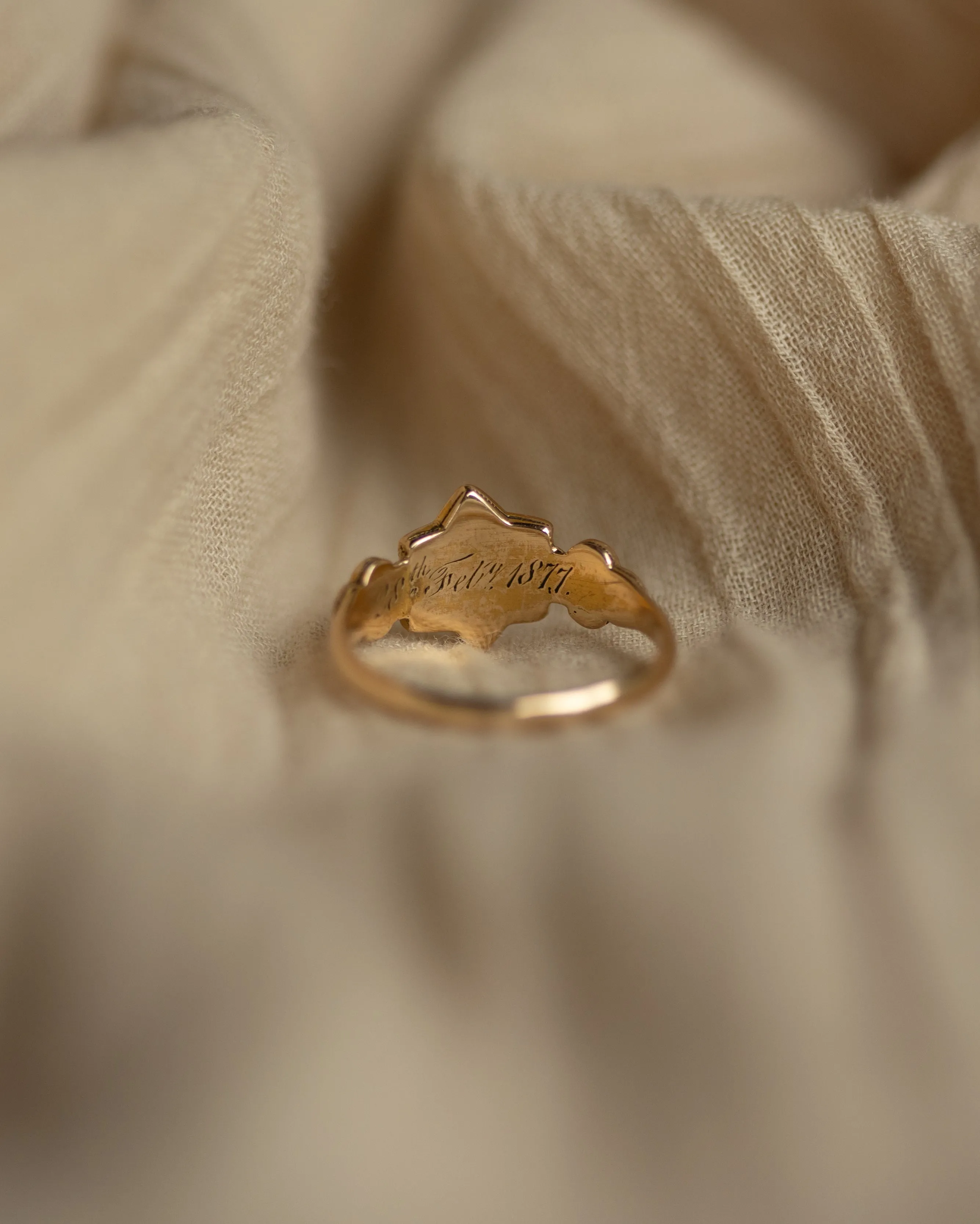 Queenie Antique 15ct Gold Pearl & Diamond Star Cluster Ring sold by Rock n Rose product image thumbnail 5