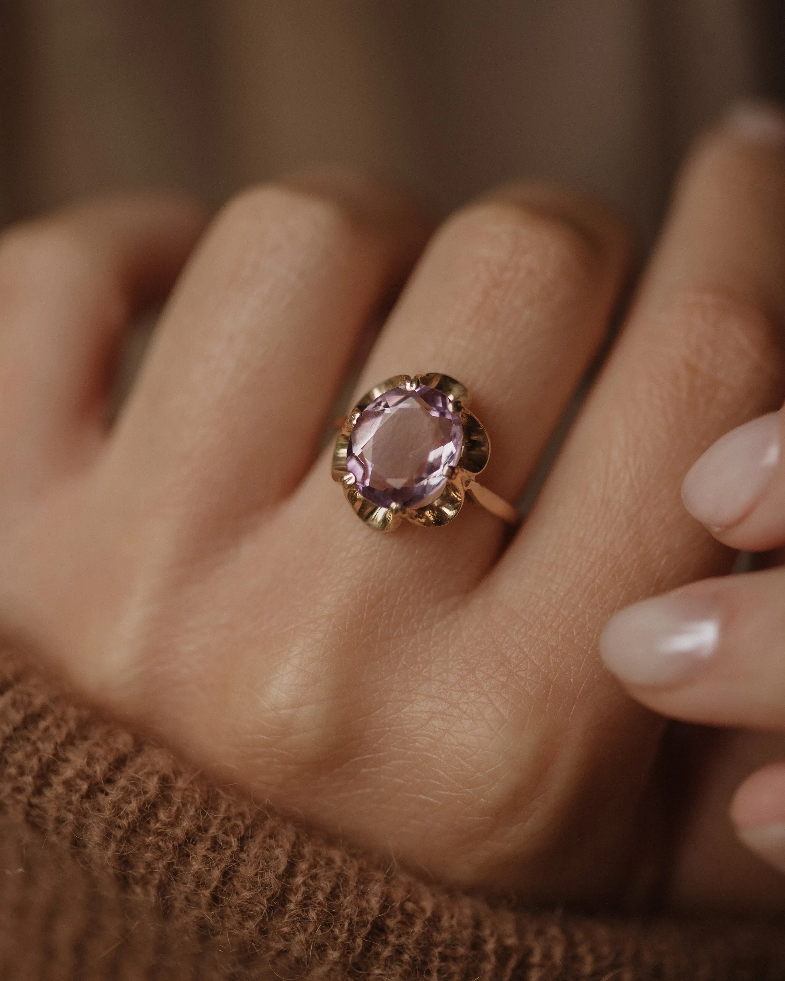 Margie 1988 Vintage 9ct Gold Amethyst Ring sold by Rock n Rose