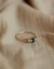 Selma Vintage 9ct Gold Blue Topaz & Diamond Trilogy Ring sold by Rock n Rose