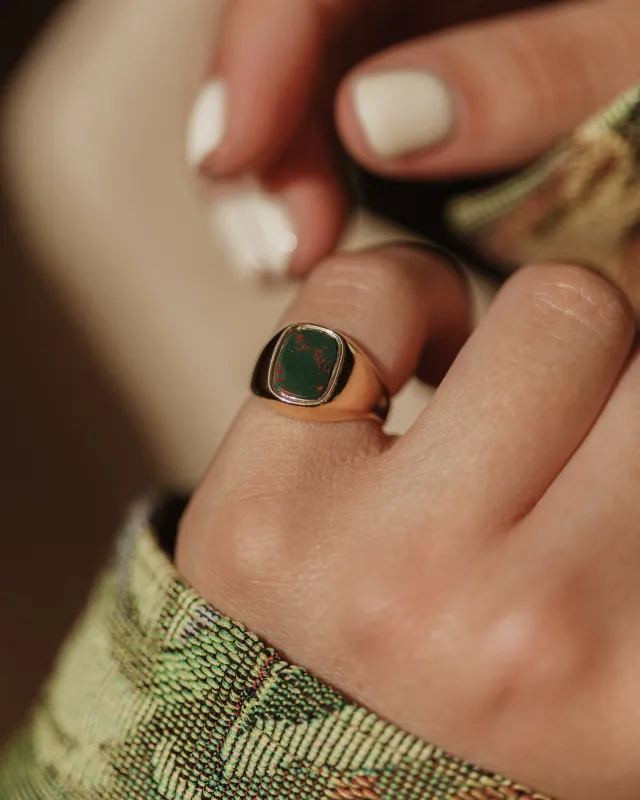 Ophelia Antique 9ct Gold Bloodstone Signet Ring sold by Rock n Rose