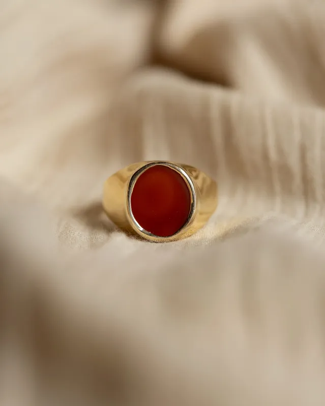 Esther Vintage 9ct Gold Sardonyx Signet Ring sold by Rock n Rose