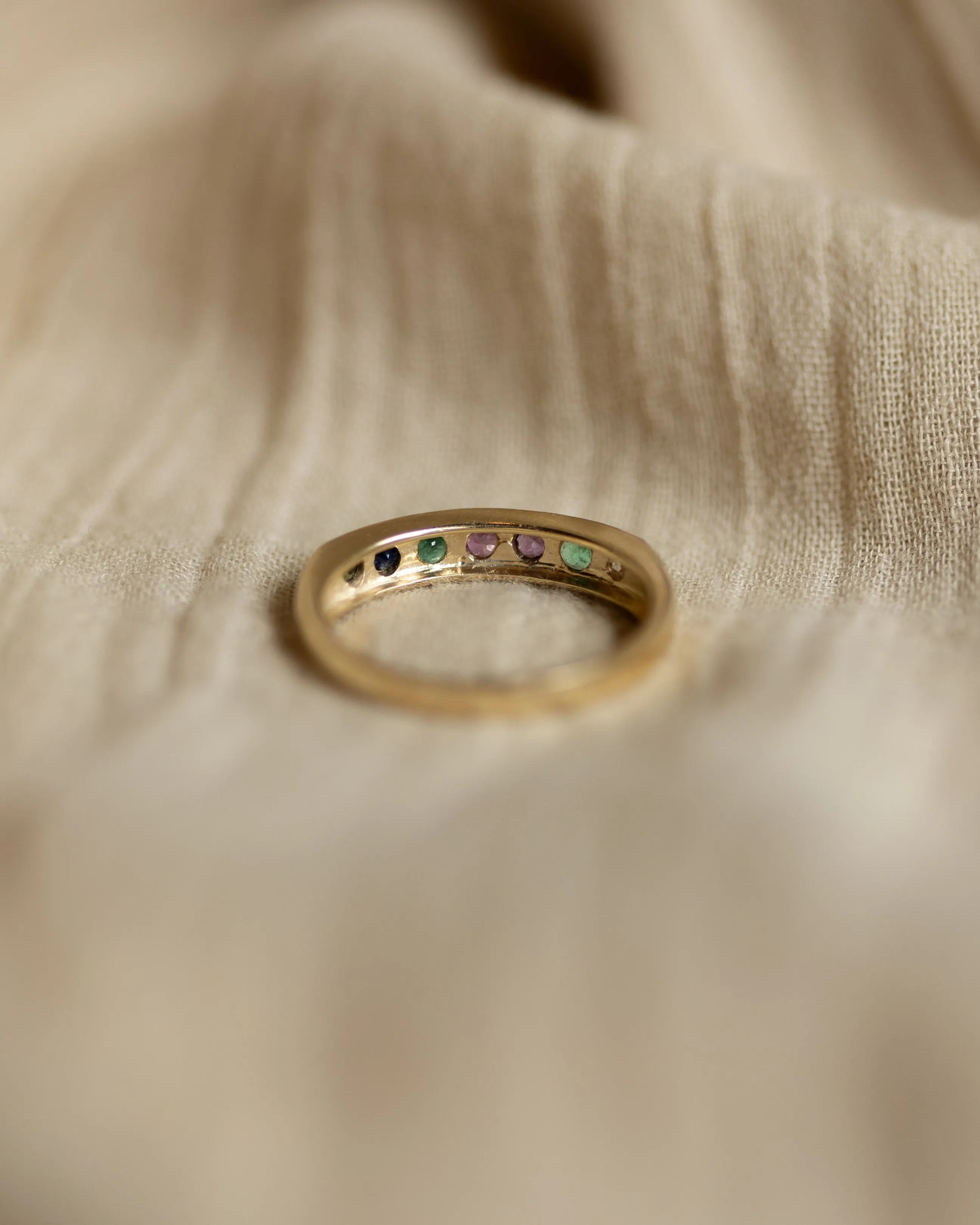 Joan 1990 Vintage 9ct Gold Dearest Acrostic Half Eternity Ring sold by Rock n Rose product image thumbnail 5