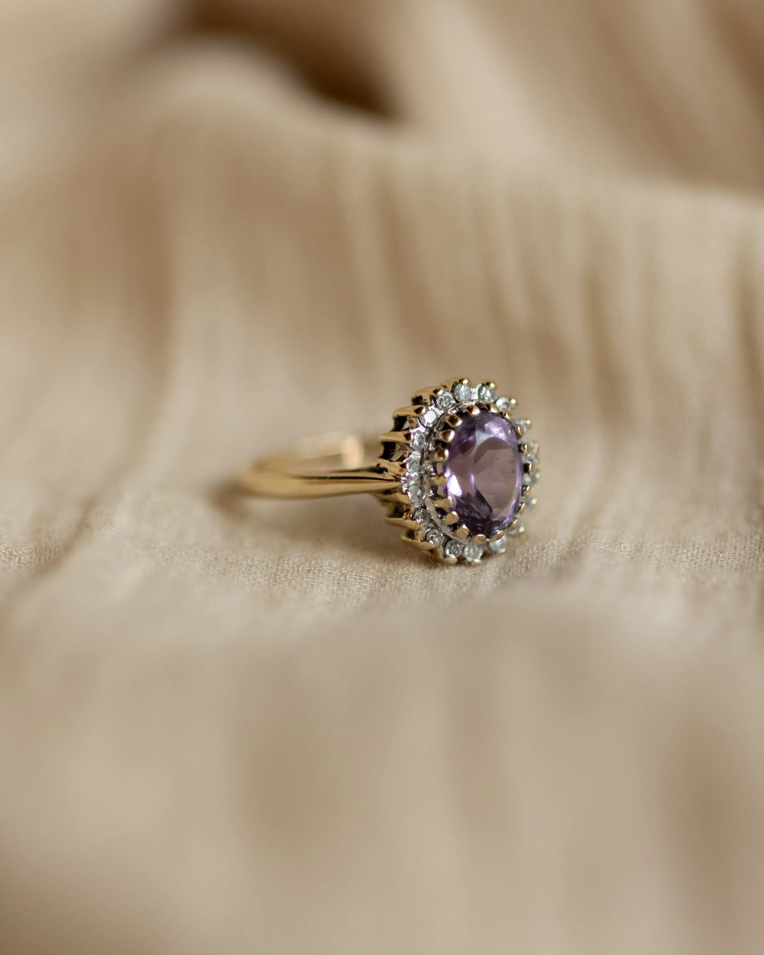 June 1990 Vintage 9ct Gold Amethyst & Diamond Cluster sold by Rock n Rose product image thumbnail 4