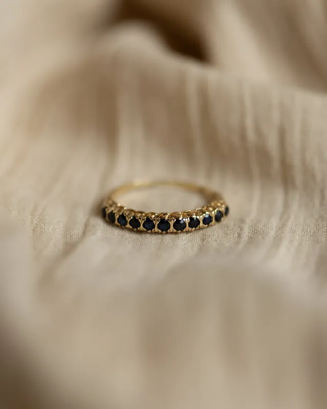 Anna 1984 Vintage 9ct Gold Sapphire Half Eternity Ring sold by Rock n Rose