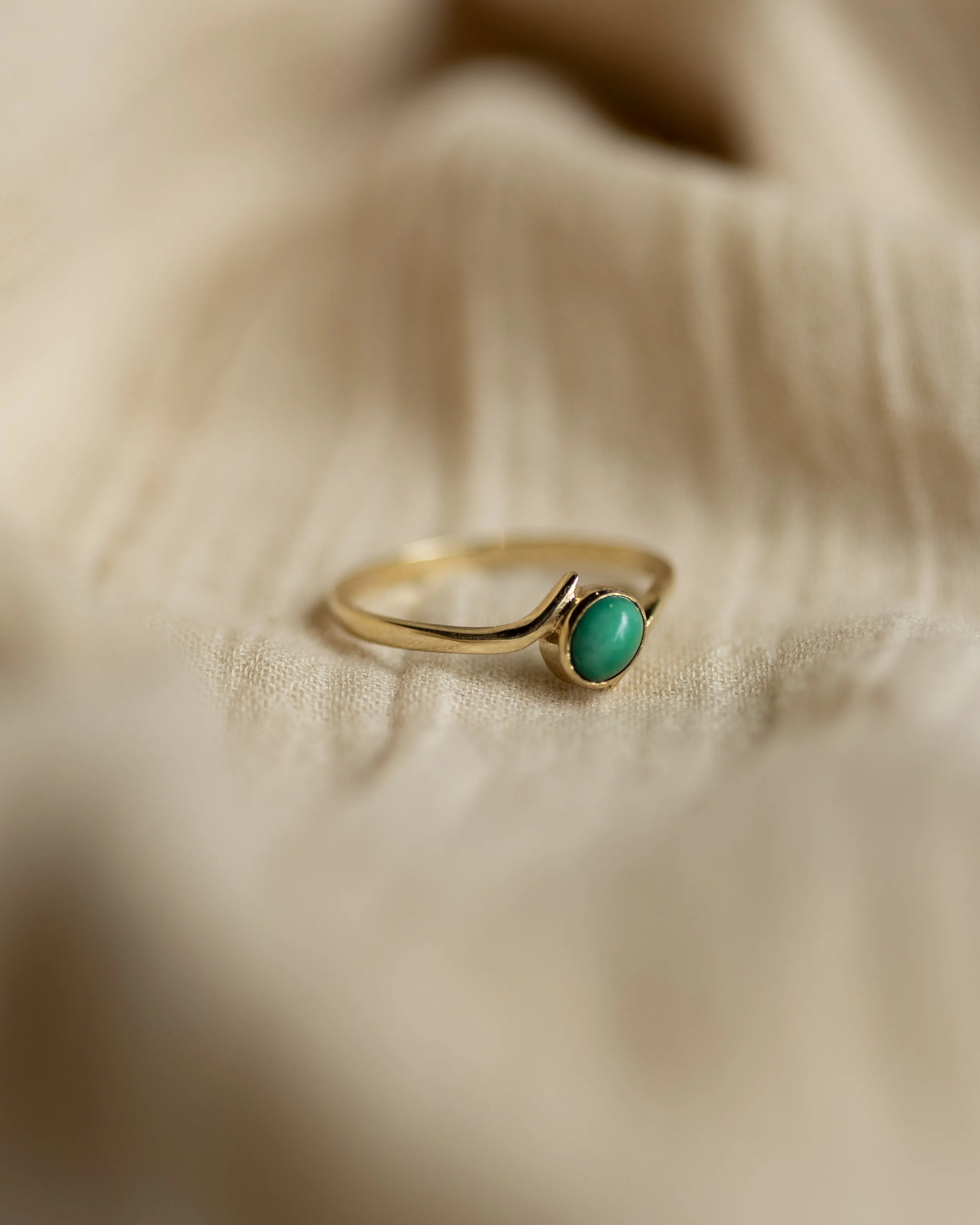 Eva 1985 Vintage 9ct Gold Turquoise Single Stone Ring sold by Rock n Rose product image thumbnail 4