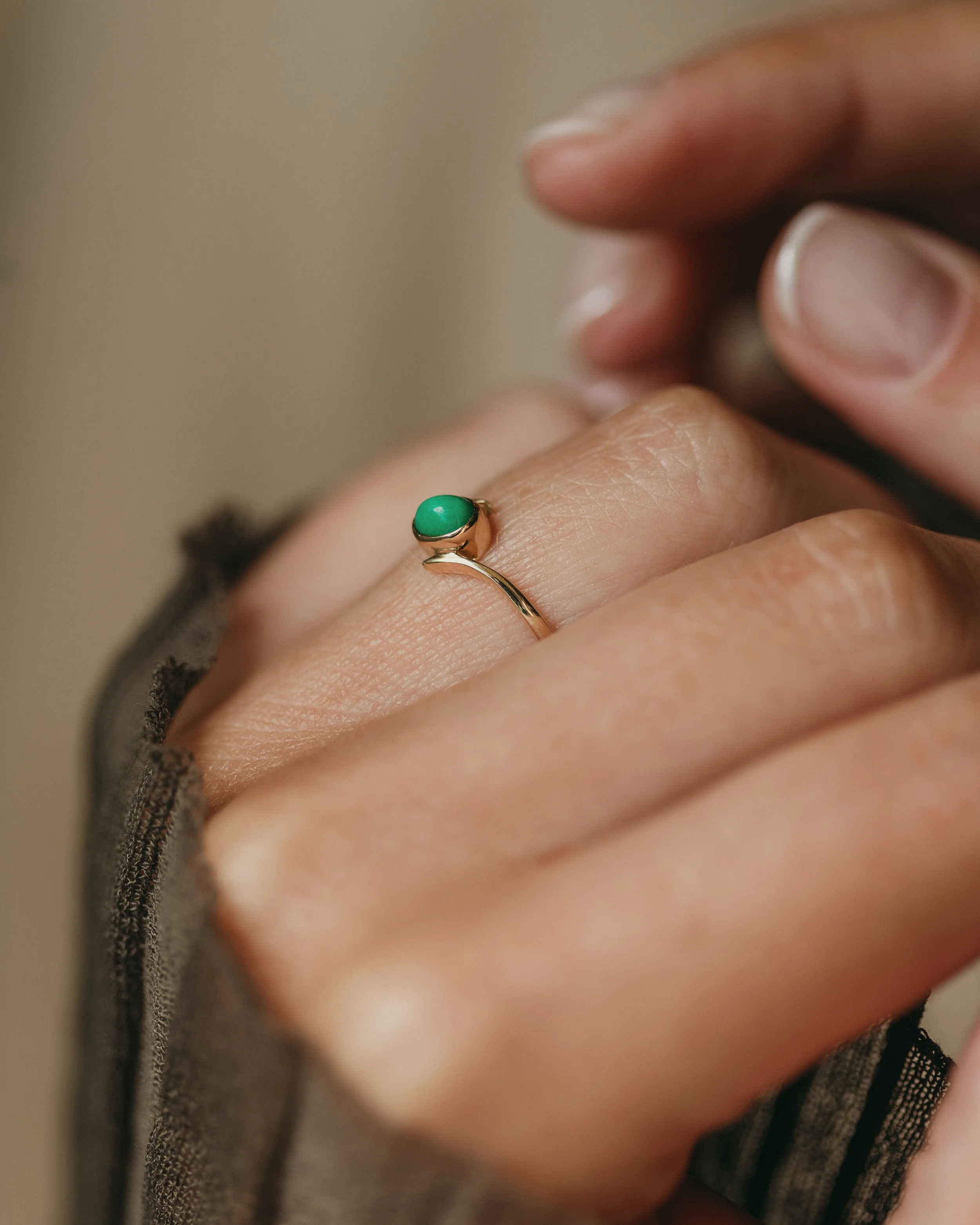 Eva 1985 Vintage 9ct Gold Turquoise Single Stone Ring sold by Rock n Rose product image thumbnail 2