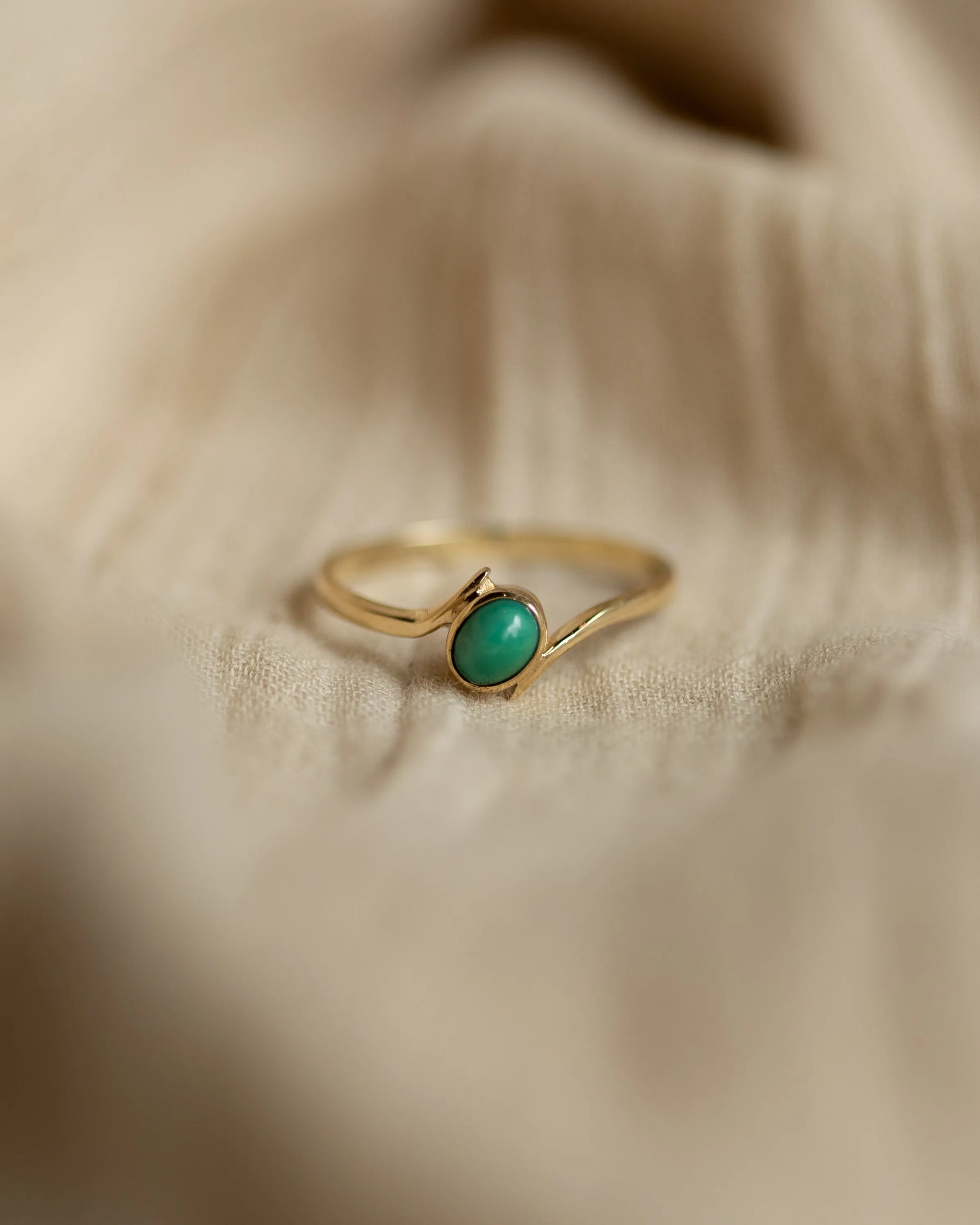 Eva 1985 Vintage 9ct Gold Turquoise Single Stone Ring sold by Rock n Rose product image thumbnail 3