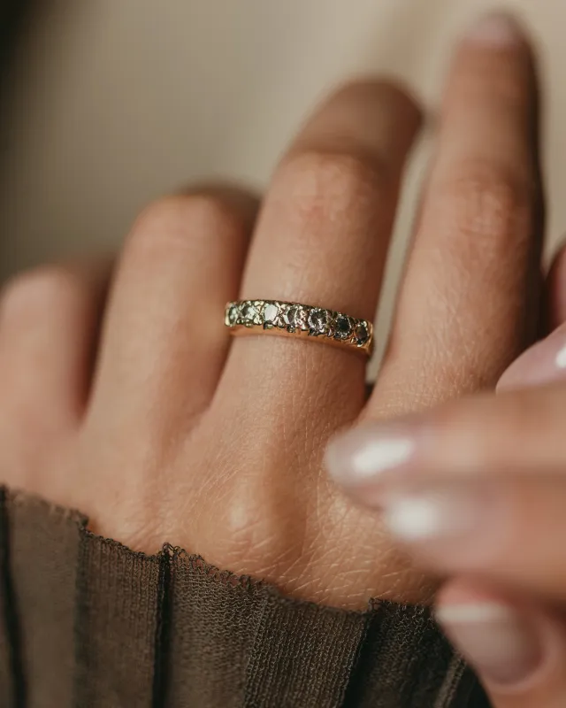 Laurel 1976 Vintage 18ct Gold Diamond Half Eternity Ring sold by Rock n Rose