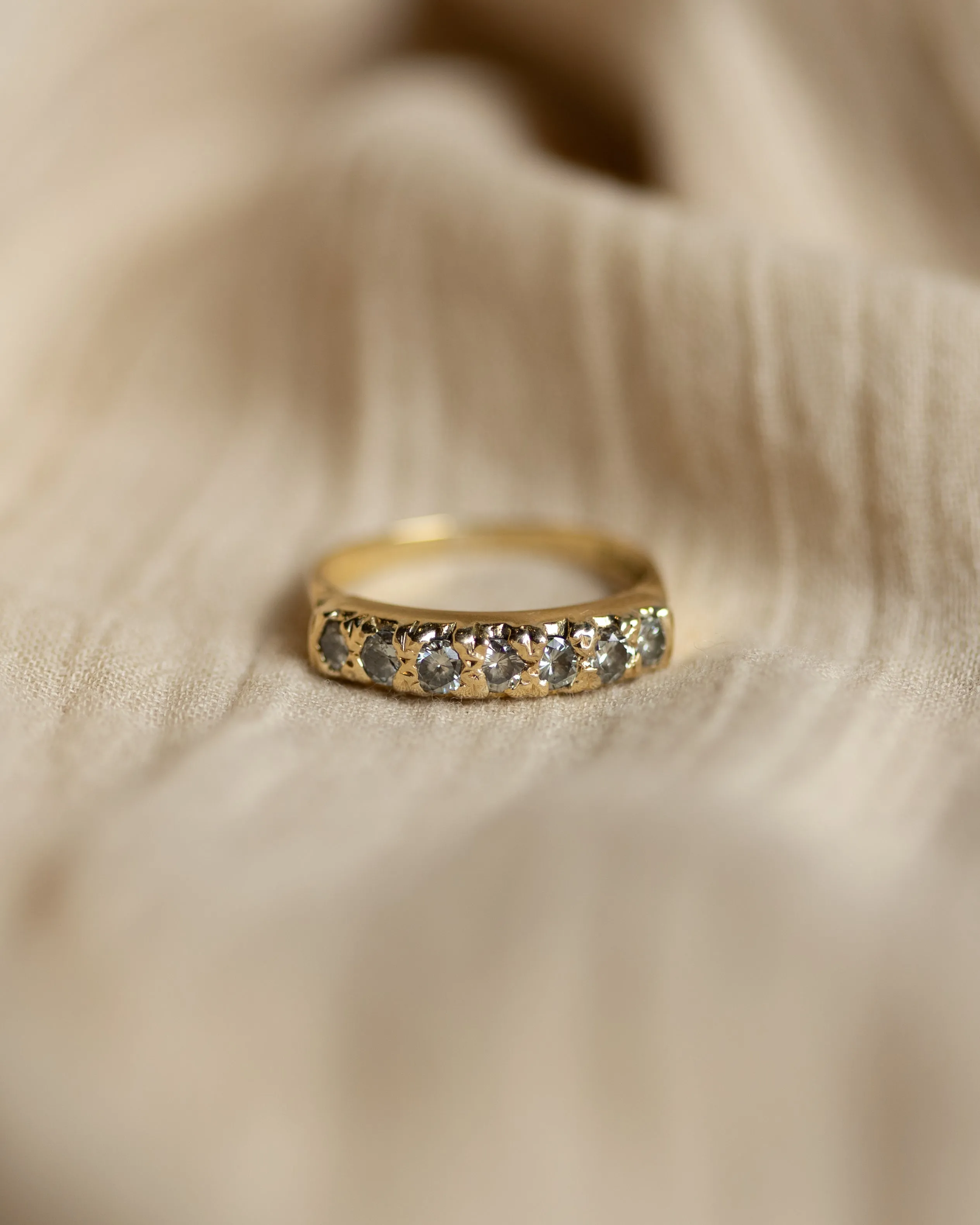 Laurel 1976 Vintage 18ct Gold Diamond Half Eternity Ring sold by Rock n Rose product image thumbnail 3