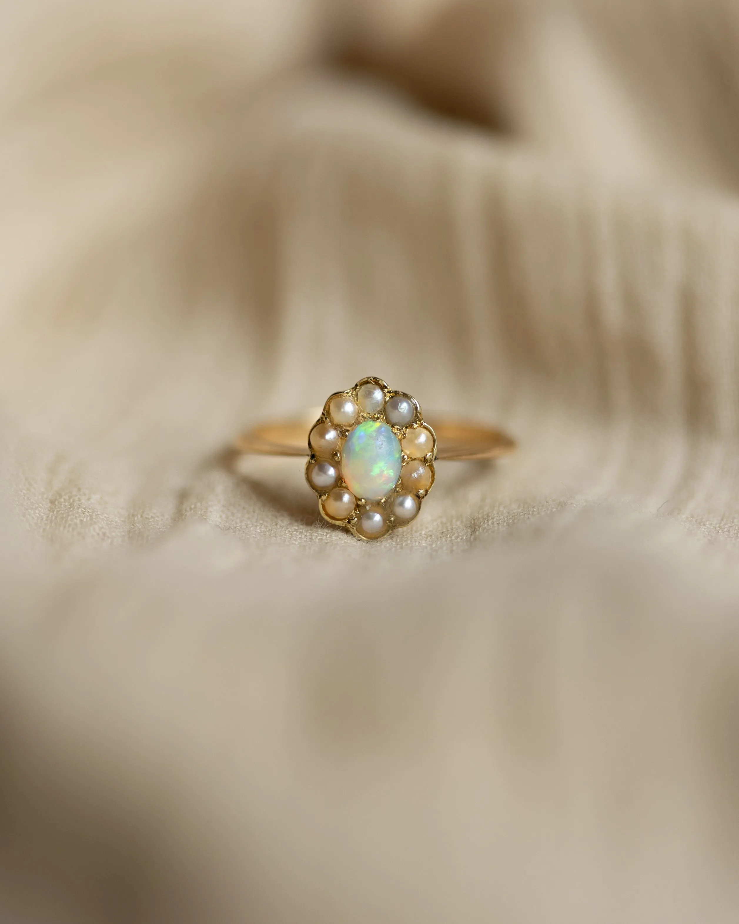 Bonnie Antique 18ct Gold Opal & Pearl Cluster Ring sold by Rock n Rose product image thumbnail 3