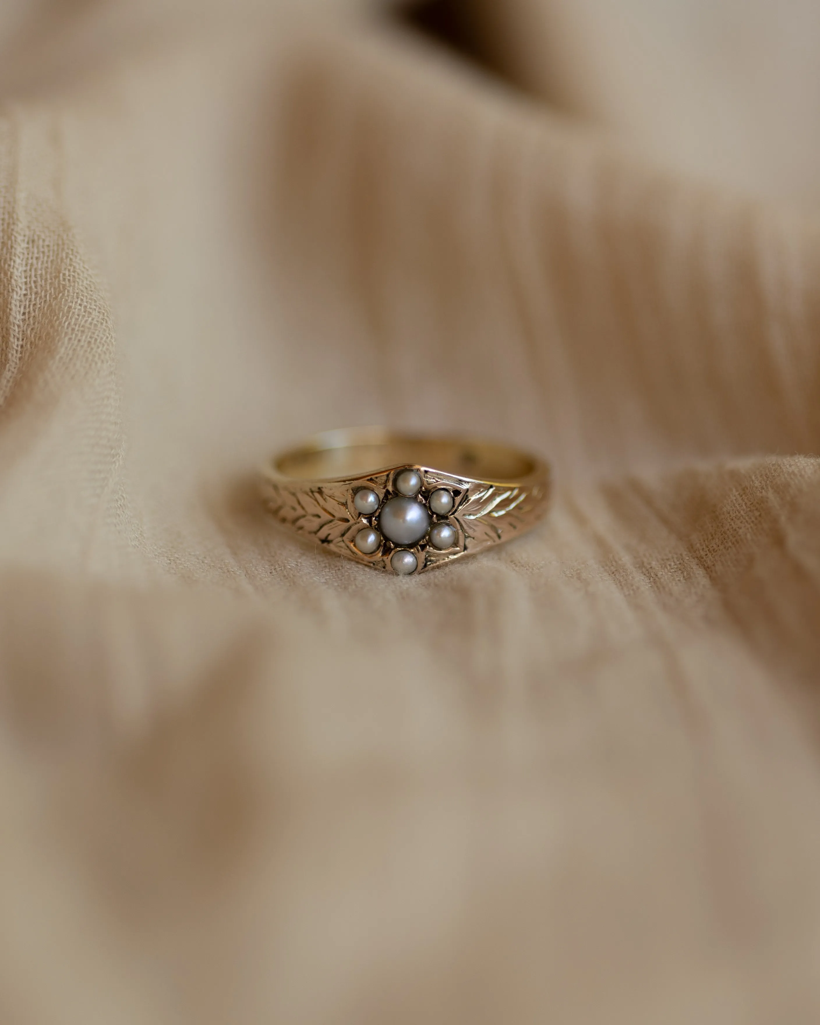 Lilibeth Antique 9ct Gold Pearl Cluster Ring sold by Rock n Rose product image thumbnail 3
