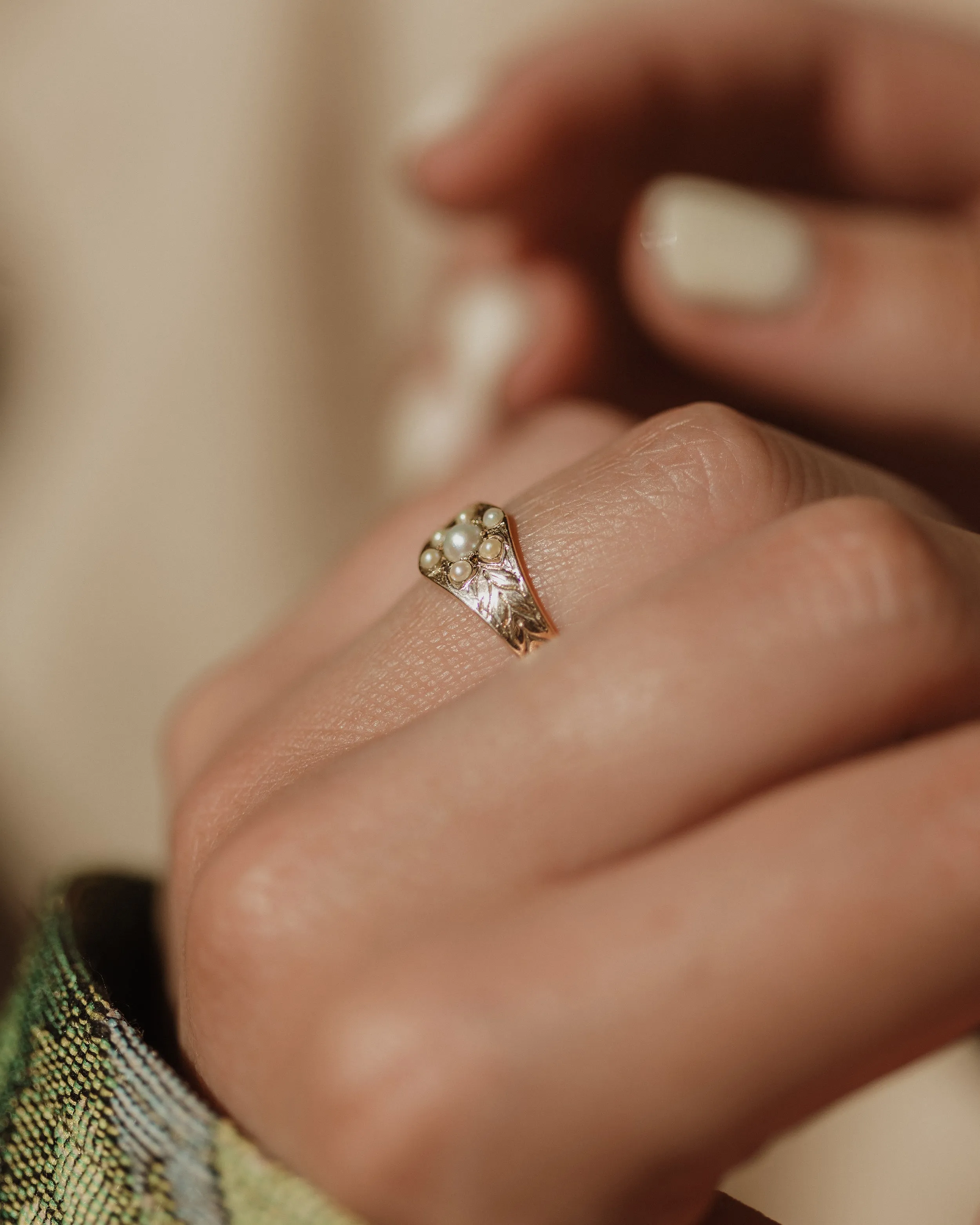 Lilibeth Antique 9ct Gold Pearl Cluster Ring sold by Rock n Rose product image thumbnail 2