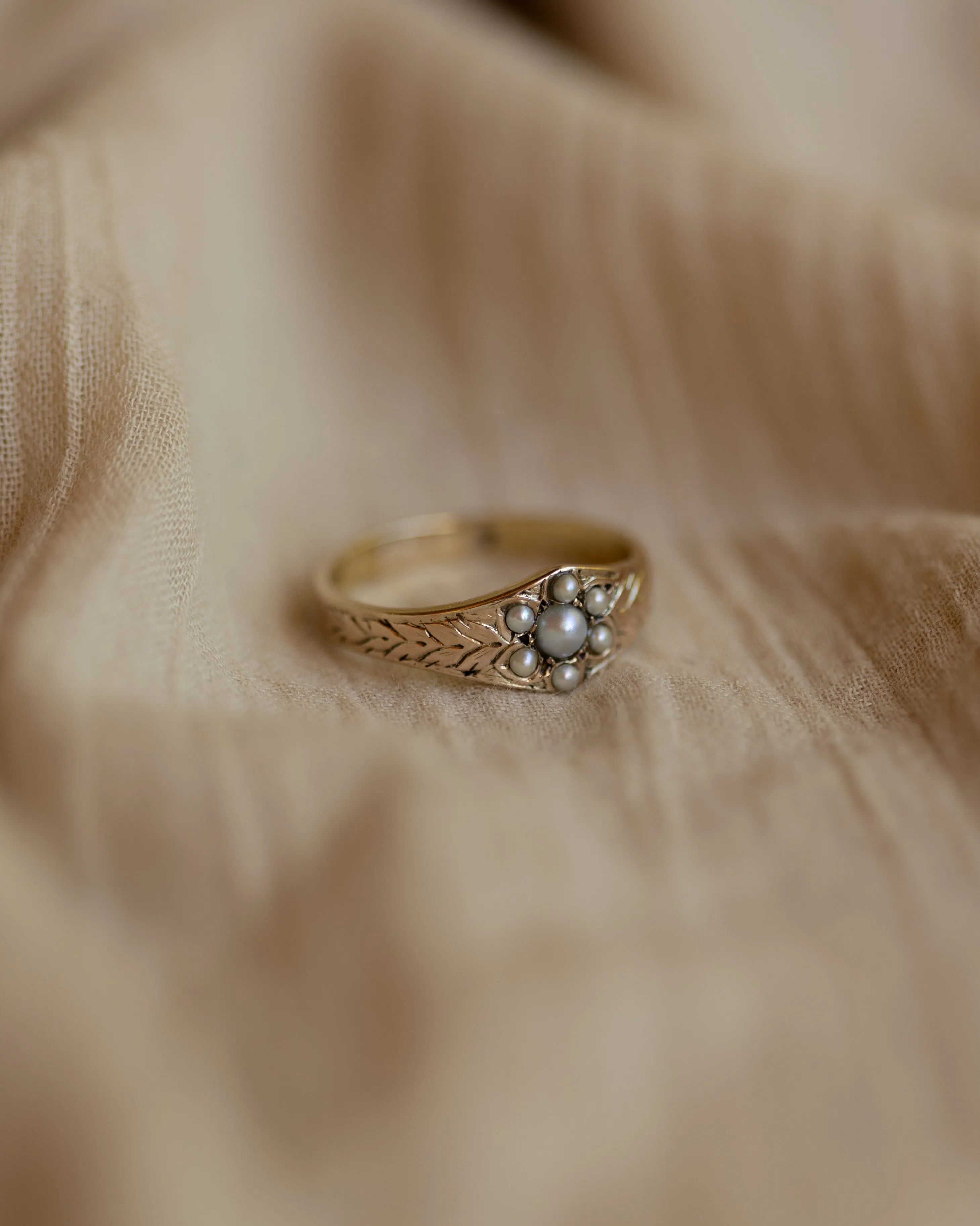 Lilibeth Antique 9ct Gold Pearl Cluster Ring sold by Rock n Rose product image thumbnail 4