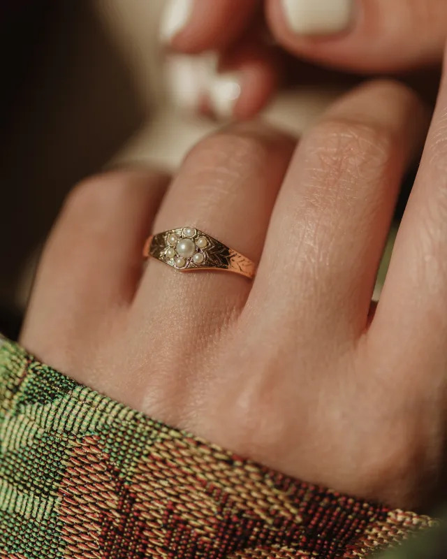 Lilibeth Antique 9ct Gold Pearl Cluster Ring sold by Rock n Rose