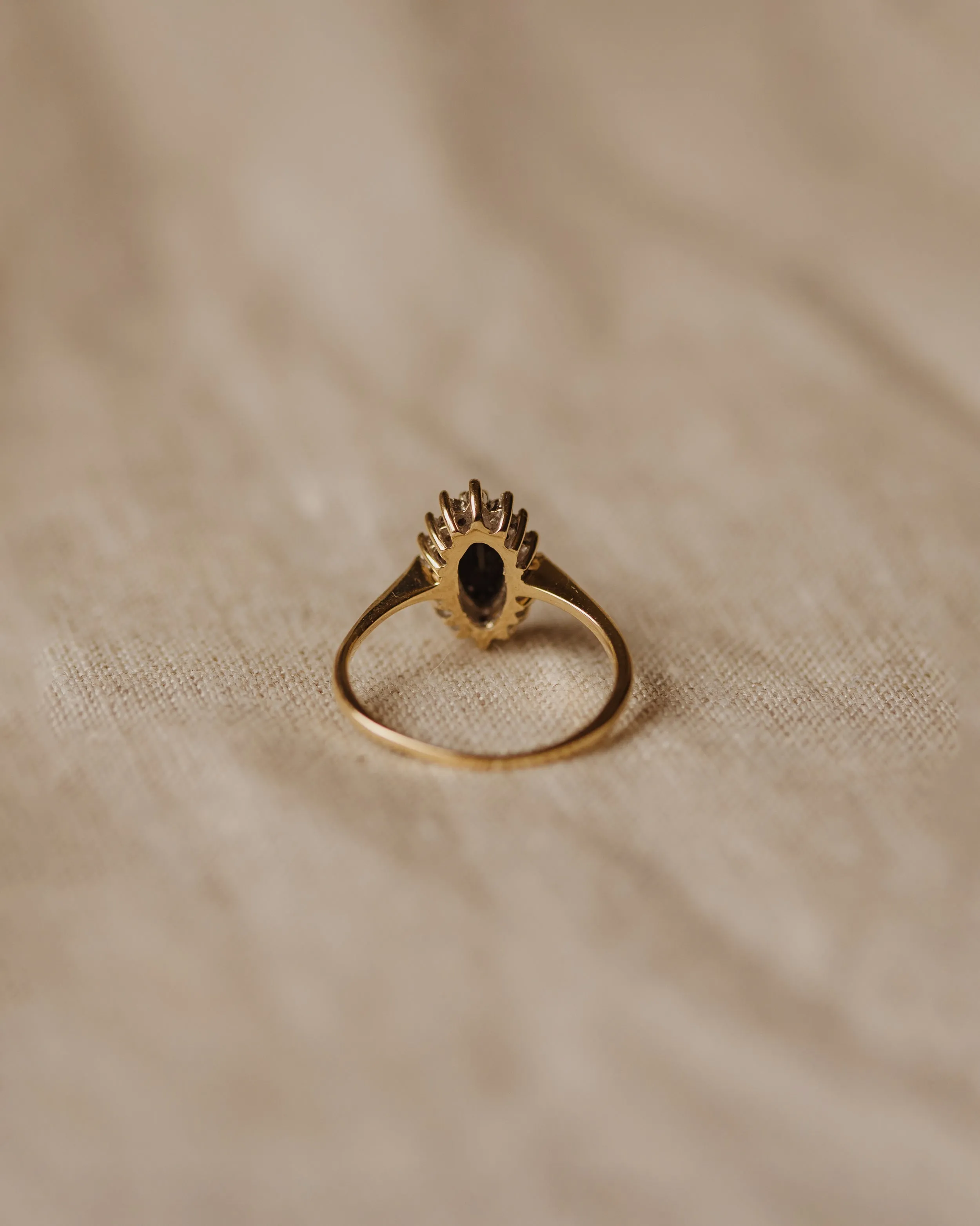 Nanette Vintage 9ct Gold Sapphire & Diamond Cluster Ring sold by Rock n Rose product image thumbnail 5