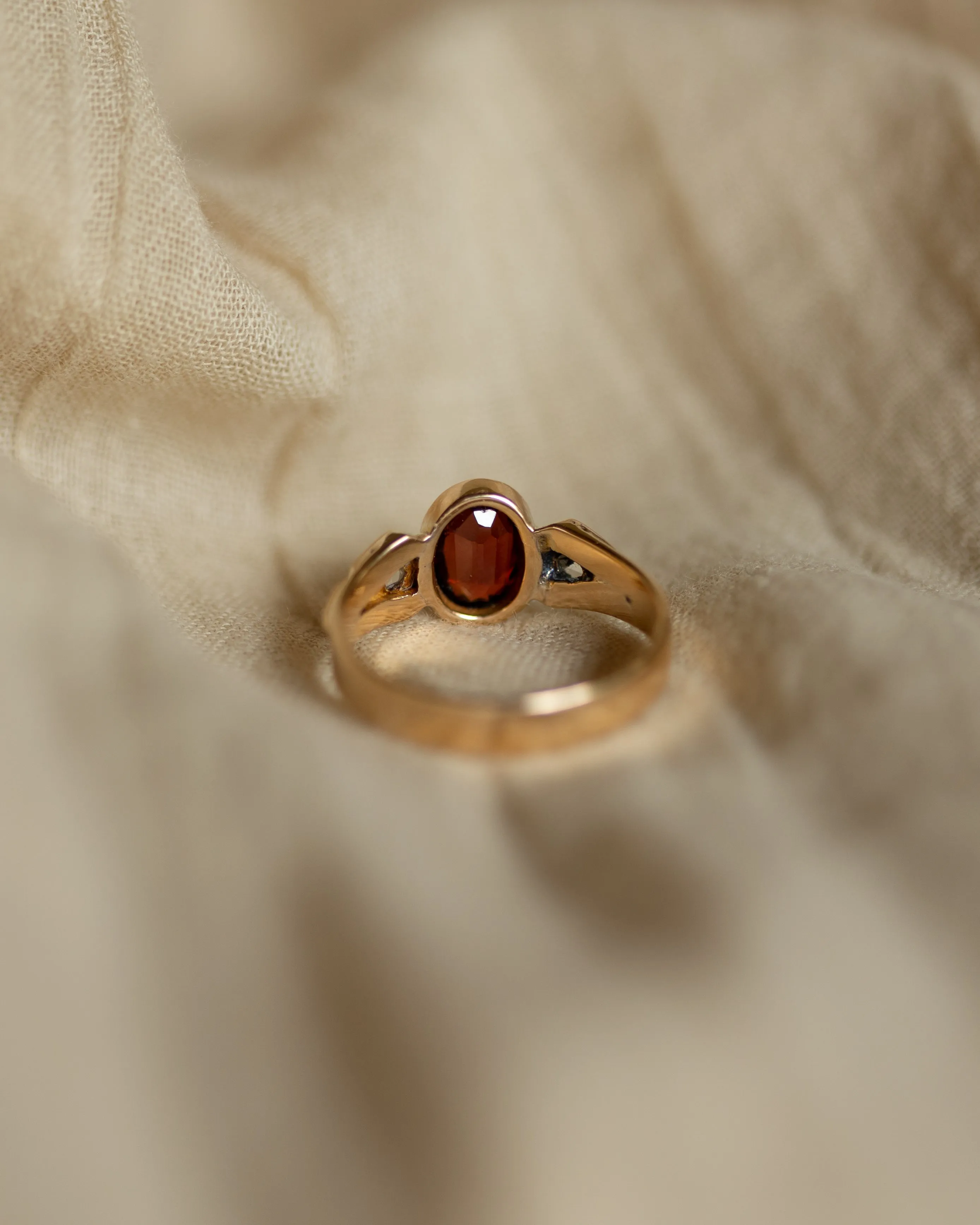 Babette Antique 15ct Gold Garnet & Diamond Trilogy Ring sold by Rock n Rose product image thumbnail 5