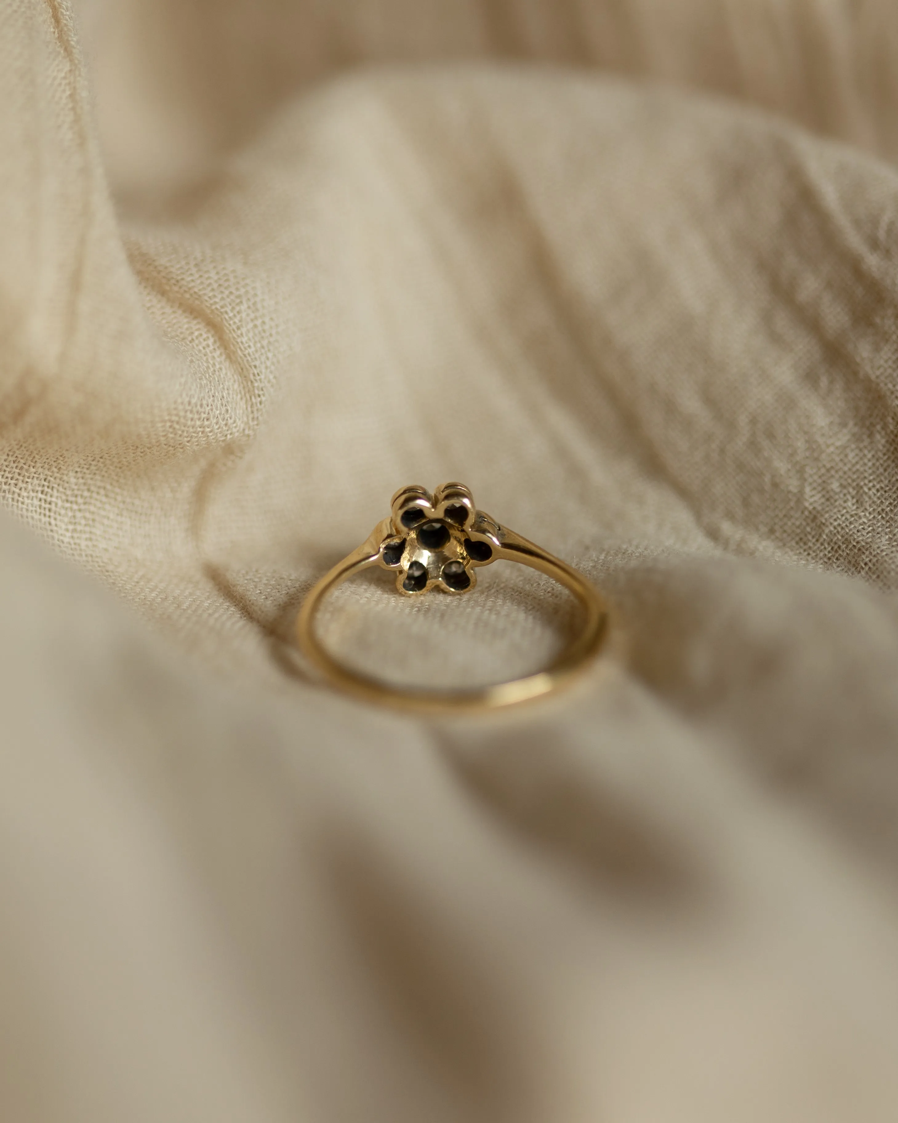 Josephine Vintage 18ct Gold Diamond Daisy Cluster Ring sold by Rock n Rose product image thumbnail 5