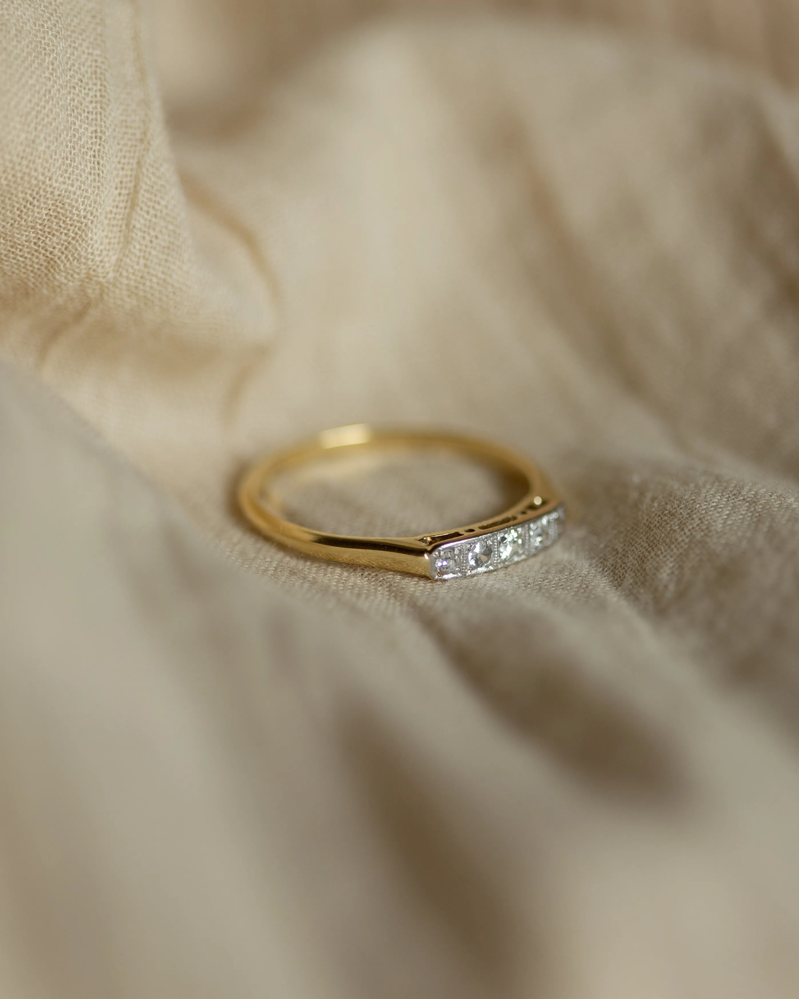 Jacqueline Antique Art Deco 18ct Gold Five Stone Diamond Ring sold by Rock n Rose product image thumbnail 4