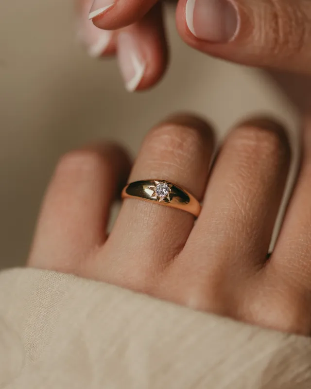 Ernestine 1902 Antique 18ct Gold Star Set Diamond Ring sold by Rock n Rose