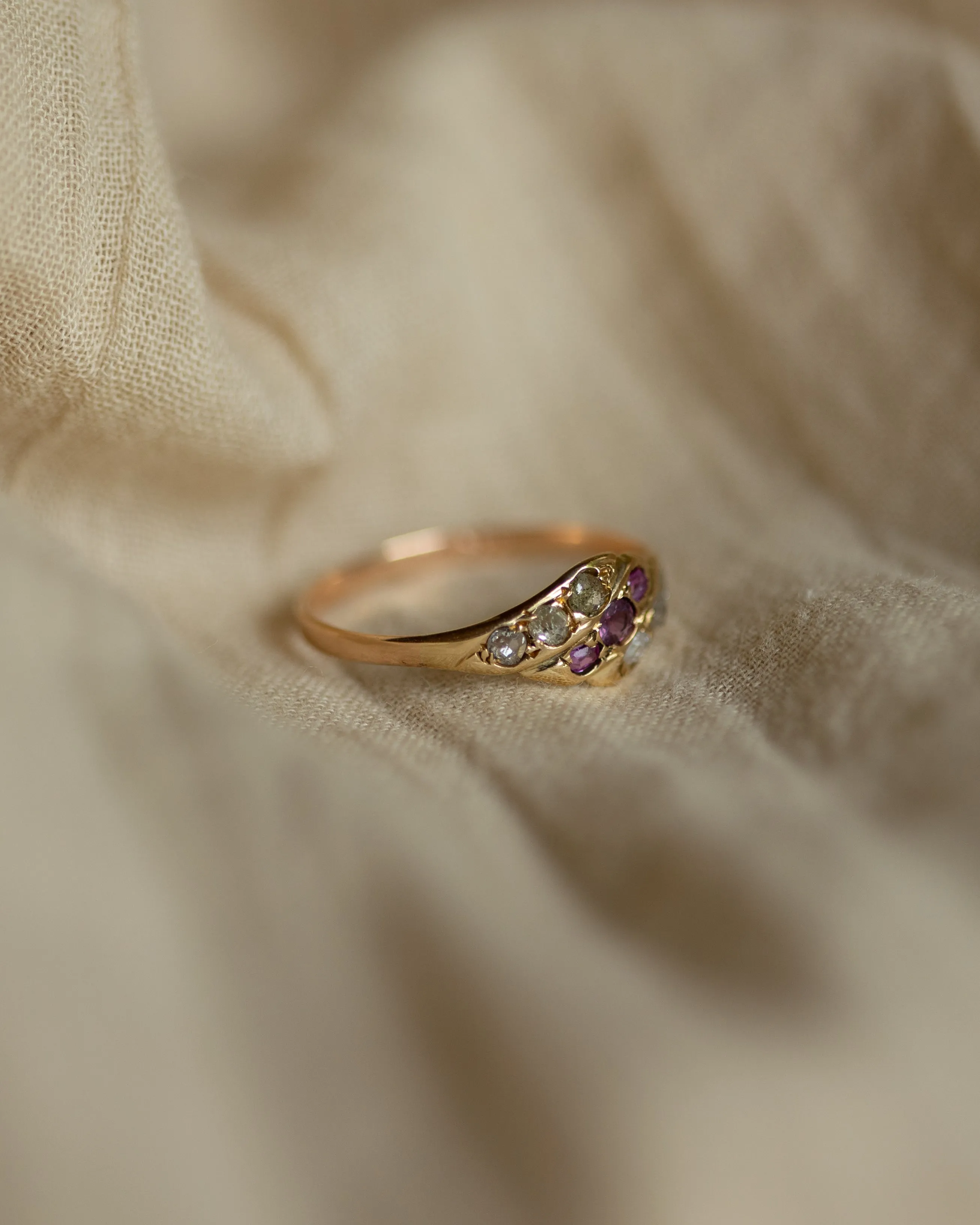 Justine Antique 15ct Gold Ruby & Diamond Twist Ring sold by Rock n Rose product image thumbnail 4