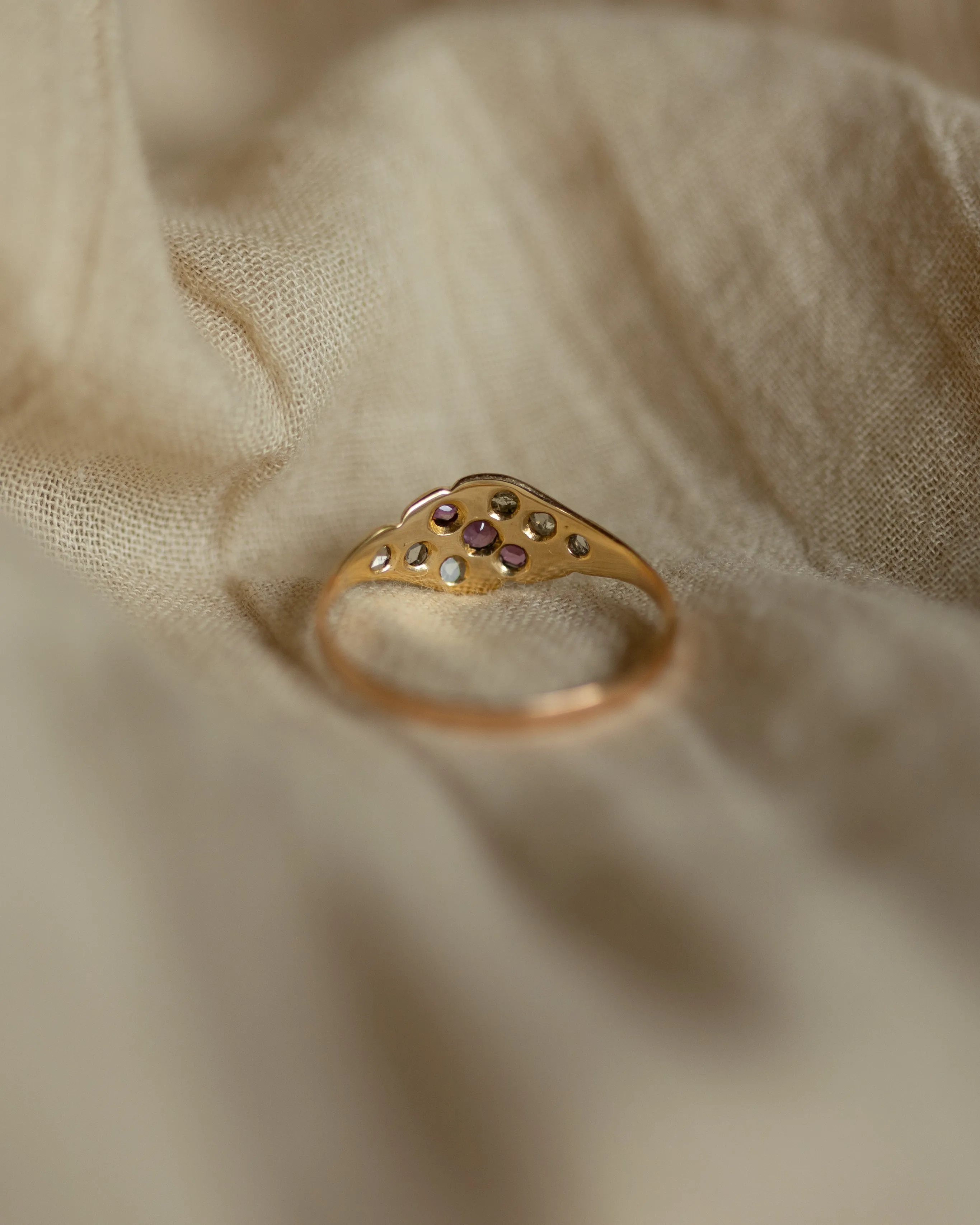 Justine Antique 15ct Gold Ruby & Diamond Twist Ring sold by Rock n Rose product image thumbnail 5