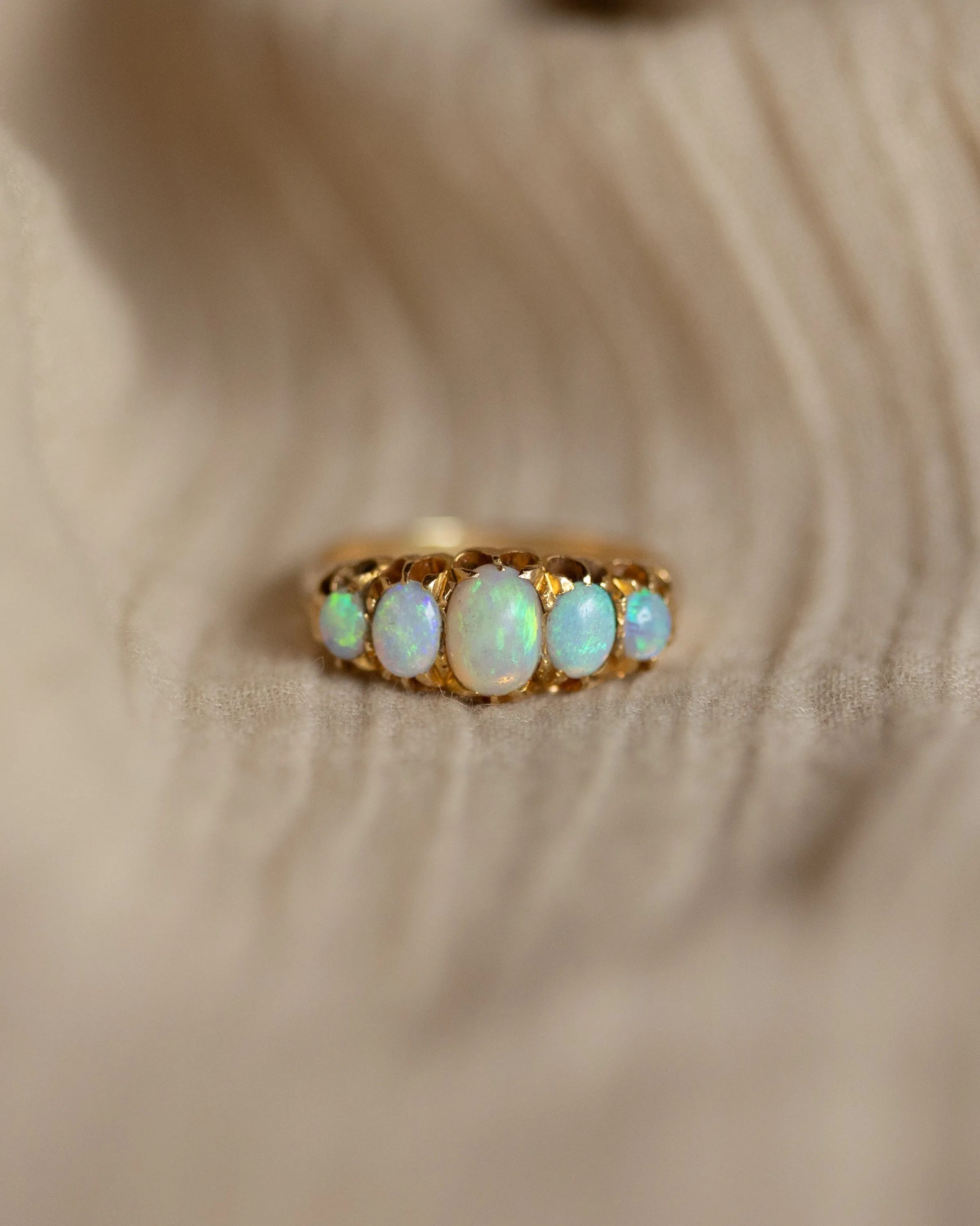 Paloma Antique 18ct Gold Opal Five Stone Ring sold by Rock n Rose