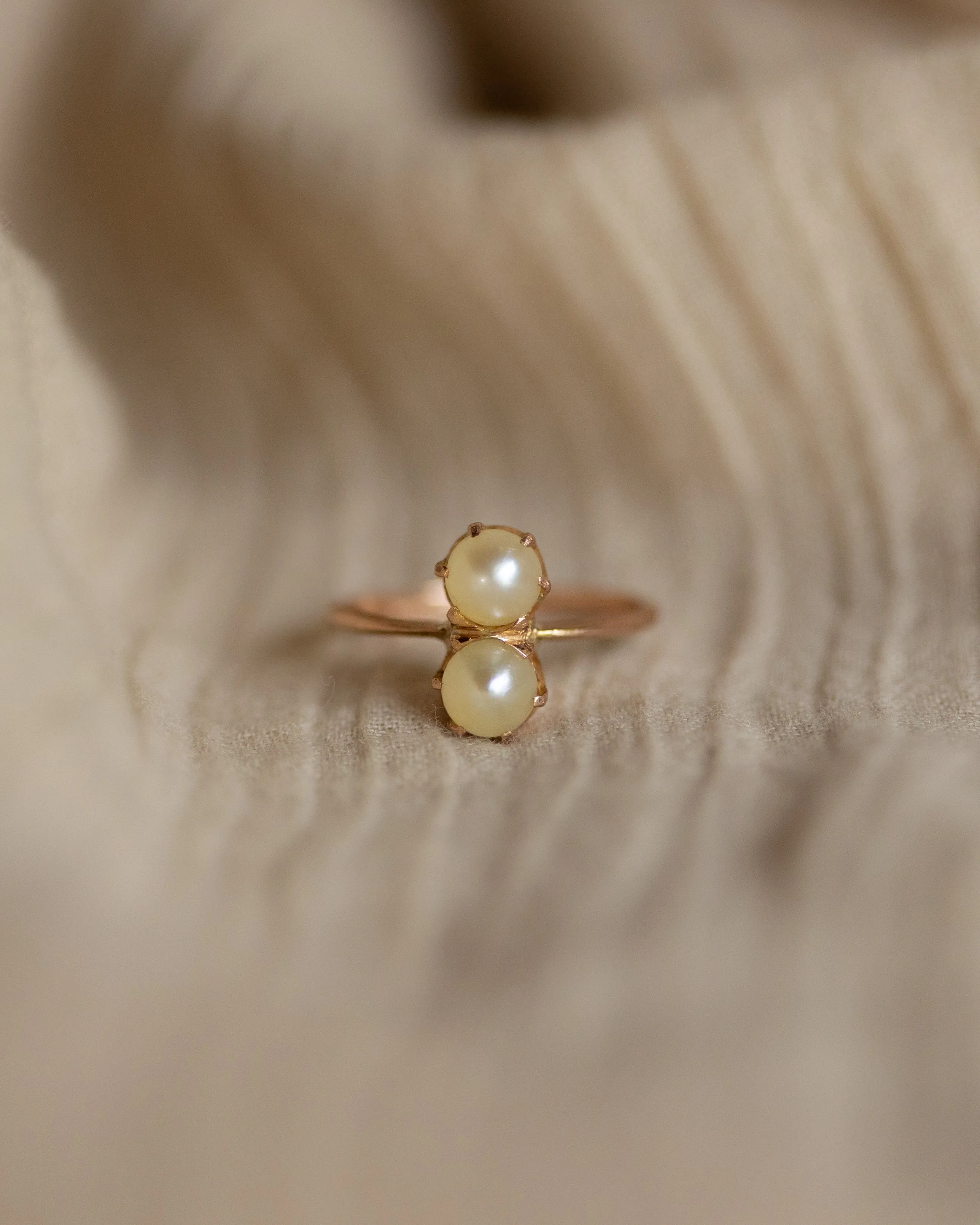 Violetta Vintage 9ct Gold Pearl Toi Et Moi Ring sold by Rock n Rose product image thumbnail 3