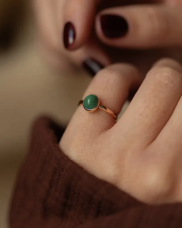 Dorothea Antique 9ct Gold Single Stone Turquoise Ring sold by Rock n Rose